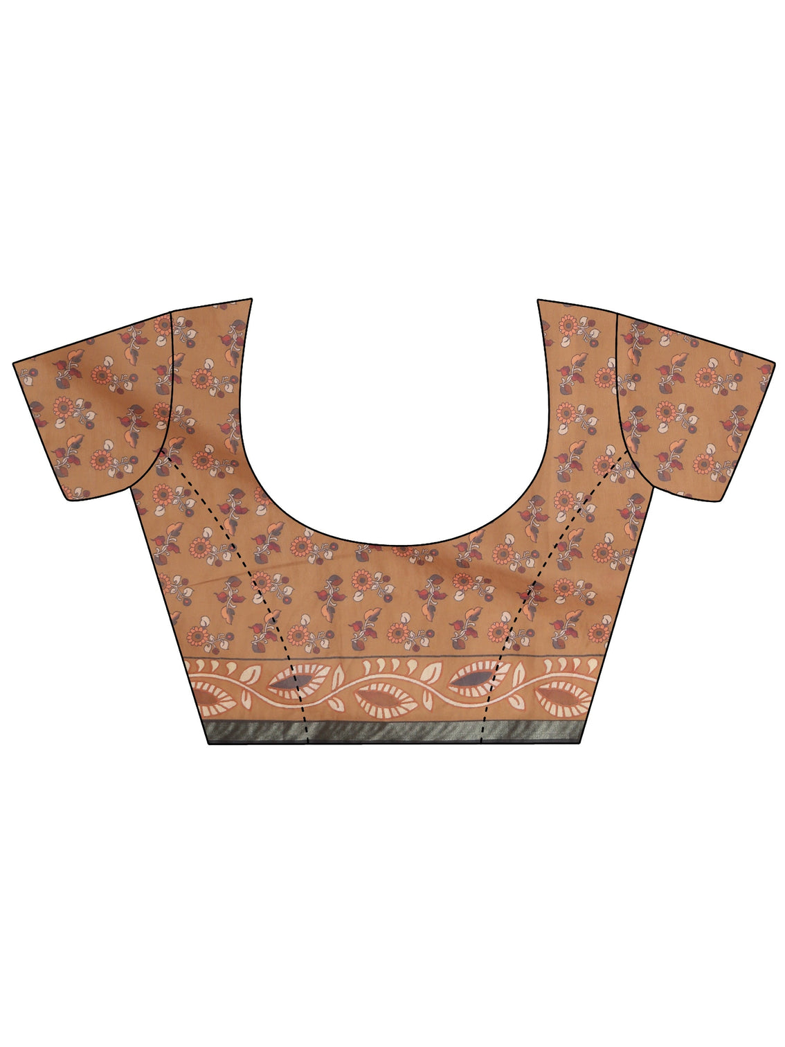 Mameraa Multi Colour Kalamkari Print Cotton Blend Saree