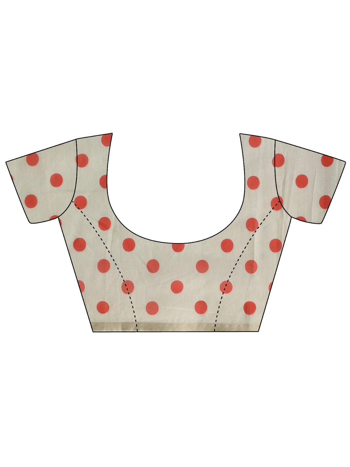 Mameraa Beige Polka Dot Print Cotton Blend Saree