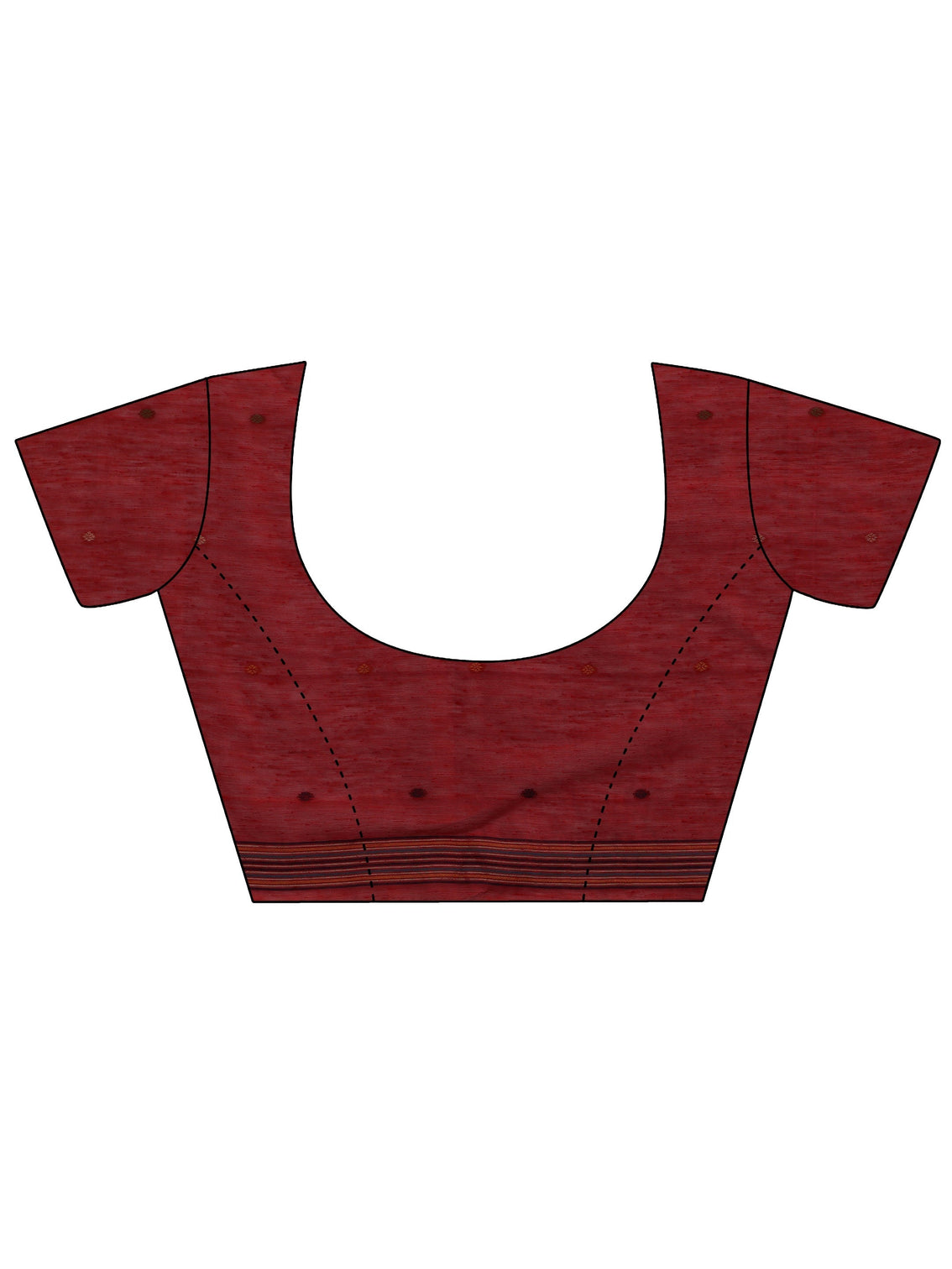 Mameraa Crimson Red Woven Design Floral Pallu Silk Blend Saree