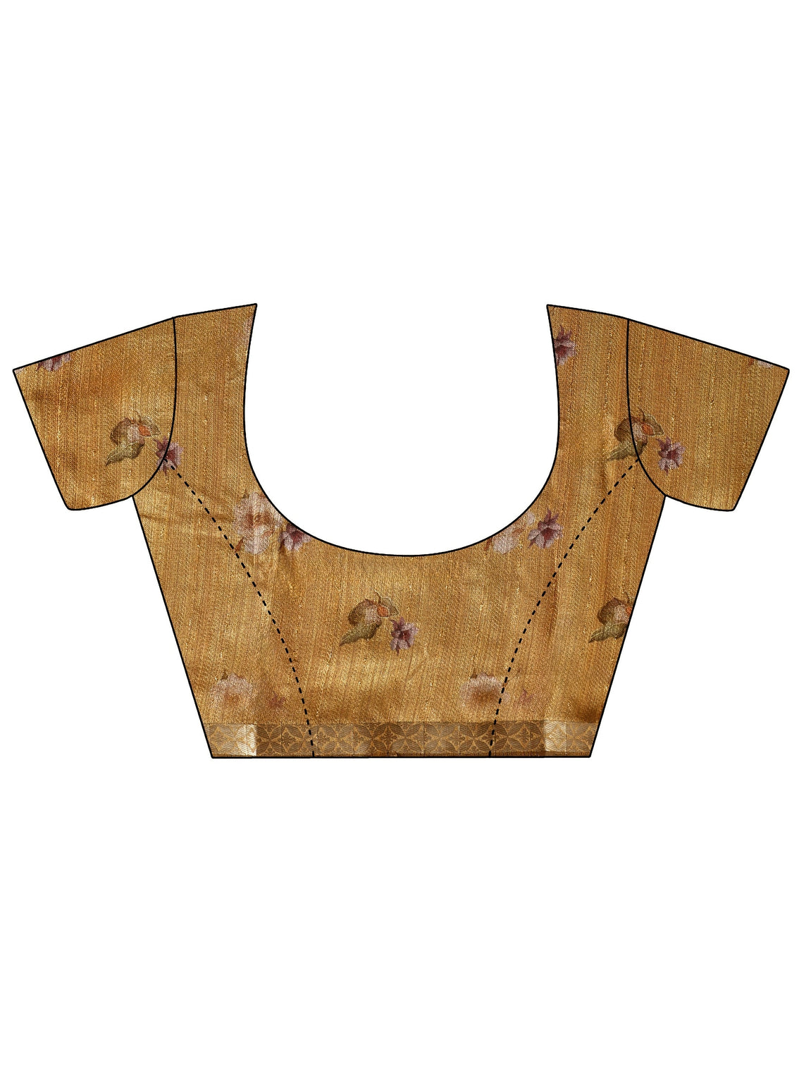 Mameraa Mustard Floral Print Silk Blend Saree