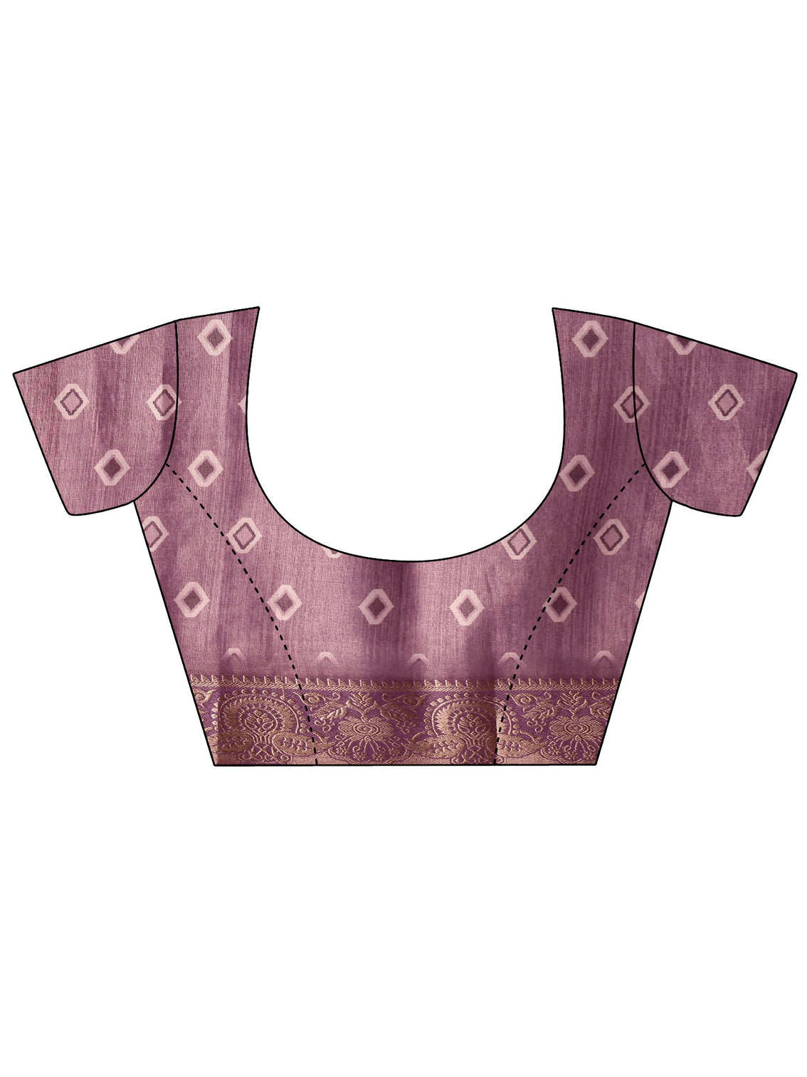 Mameraa Lavender Pichwai Tree Print Silk Blend Saree