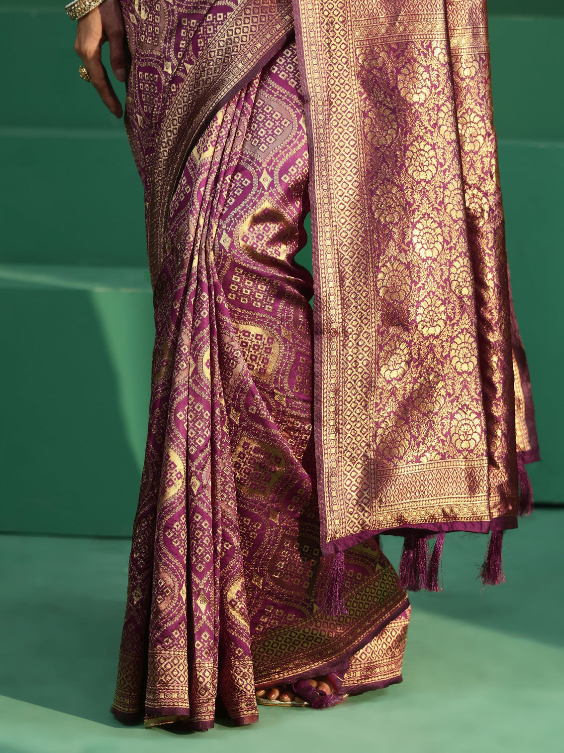 Mameraa Magenta Pink Brocade Saree