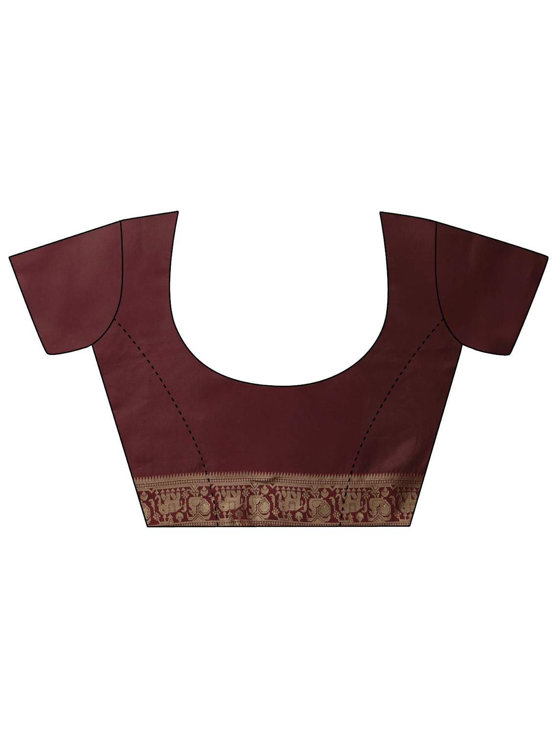 Mameraa Cardinal Red Brocade Saree with Elephant Motifs
