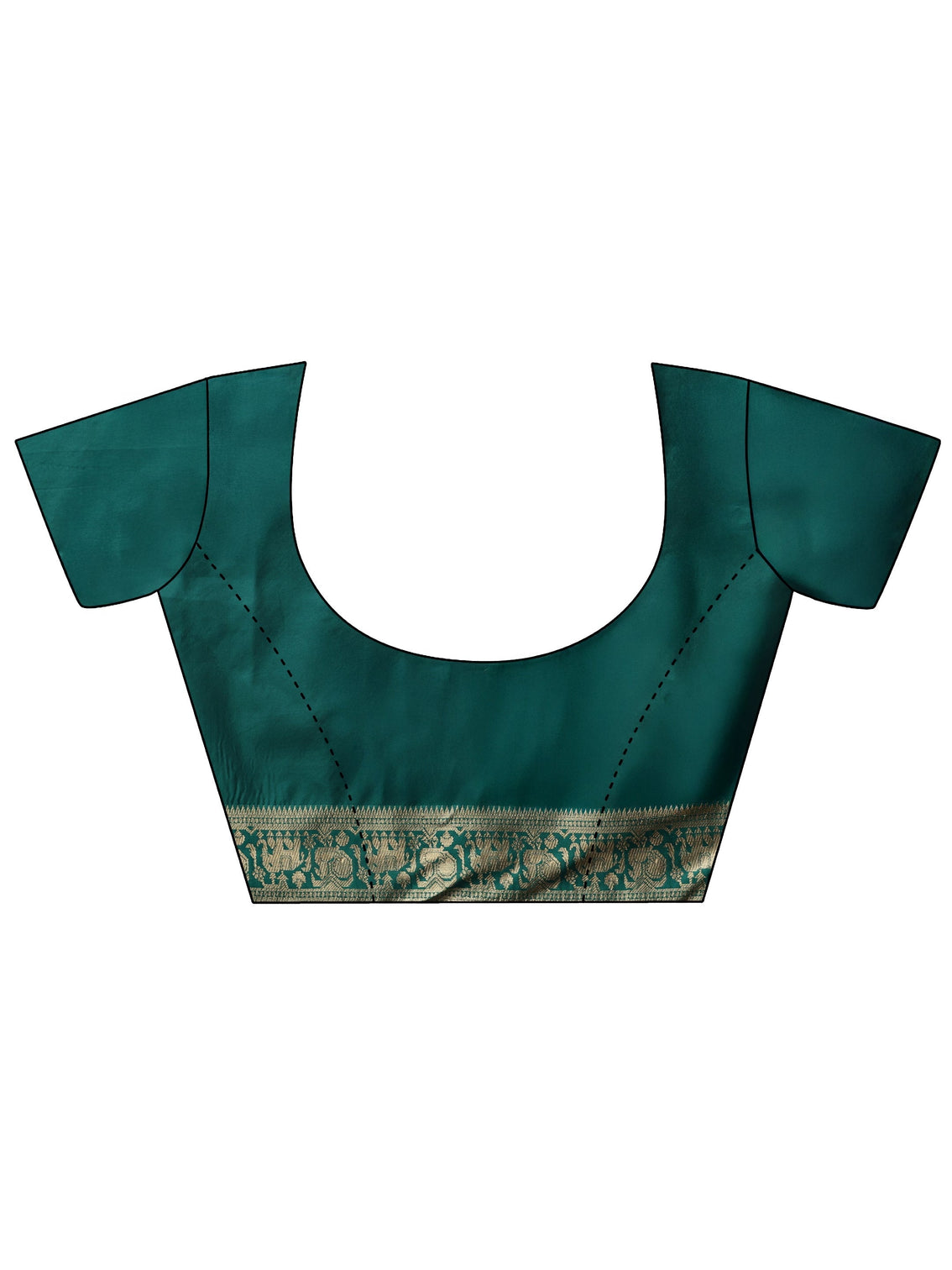 Mameraa Teal Green Brocade Saree with Elephant Motifs