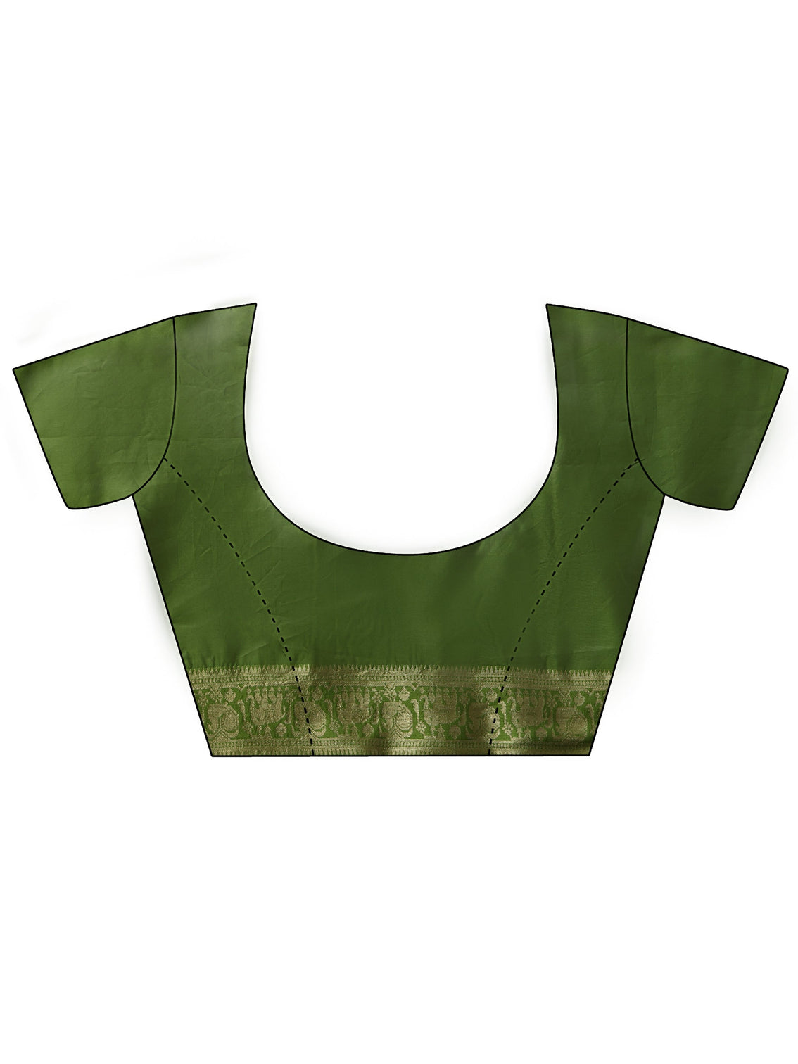 Mameraa Leaf Green Brocade Saree with Elephant Motifs