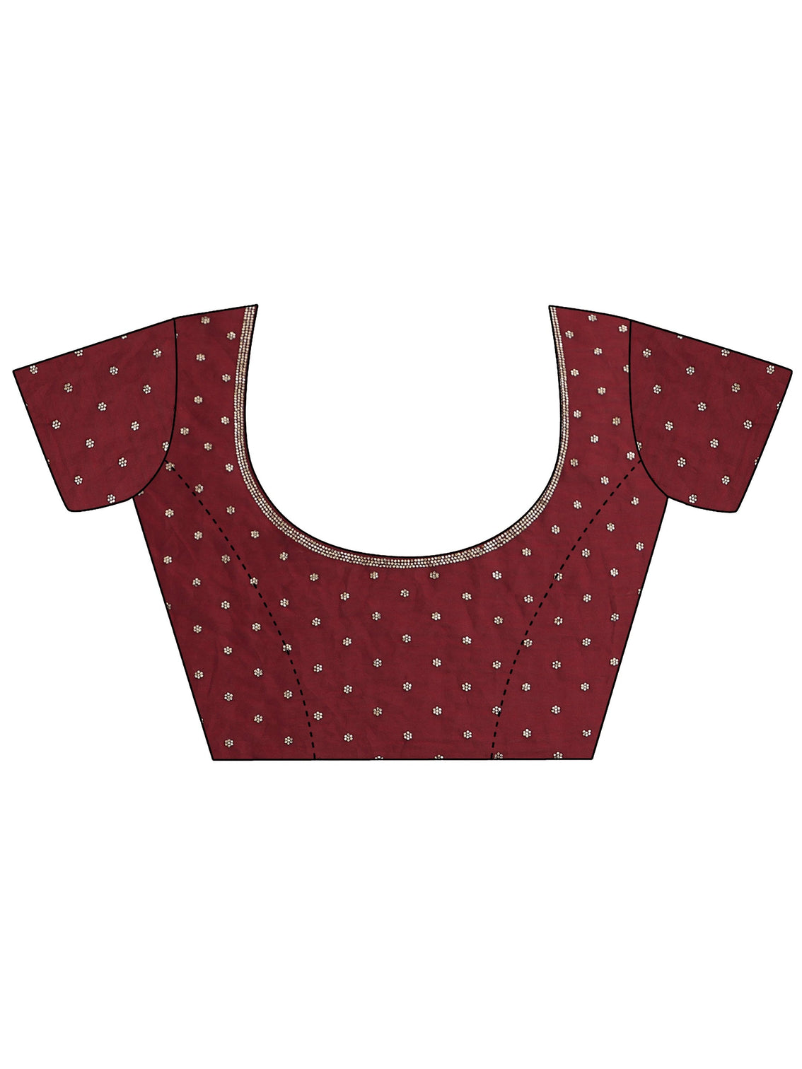 Mameraa Maroon Floral Embellished Tissue Saree