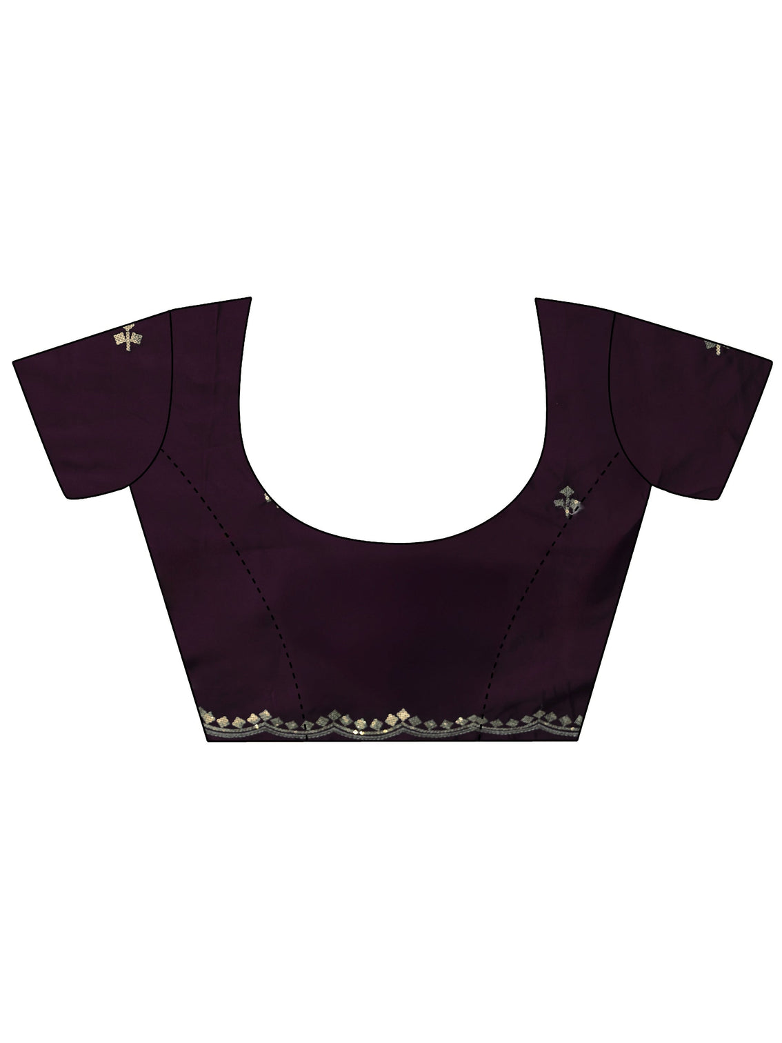 Mameraa Aubergine Purple Floral Embellished Satin Saree