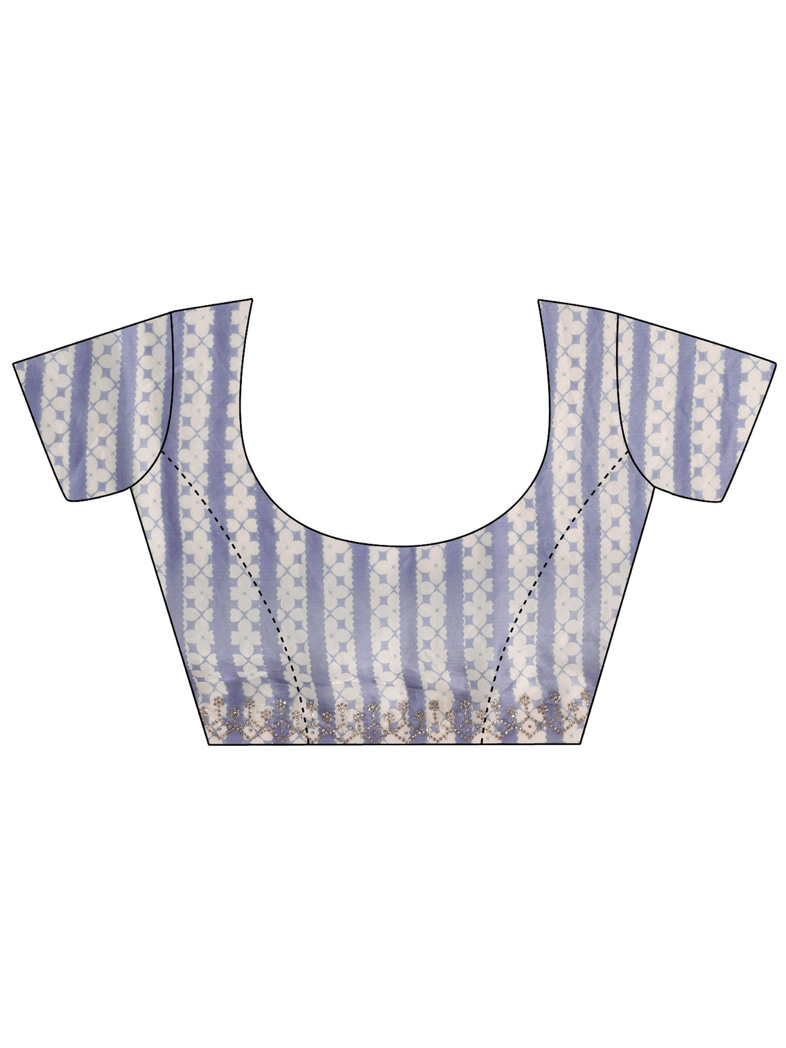 Mameraa Lavender Geometric Embellished Tissue Saree