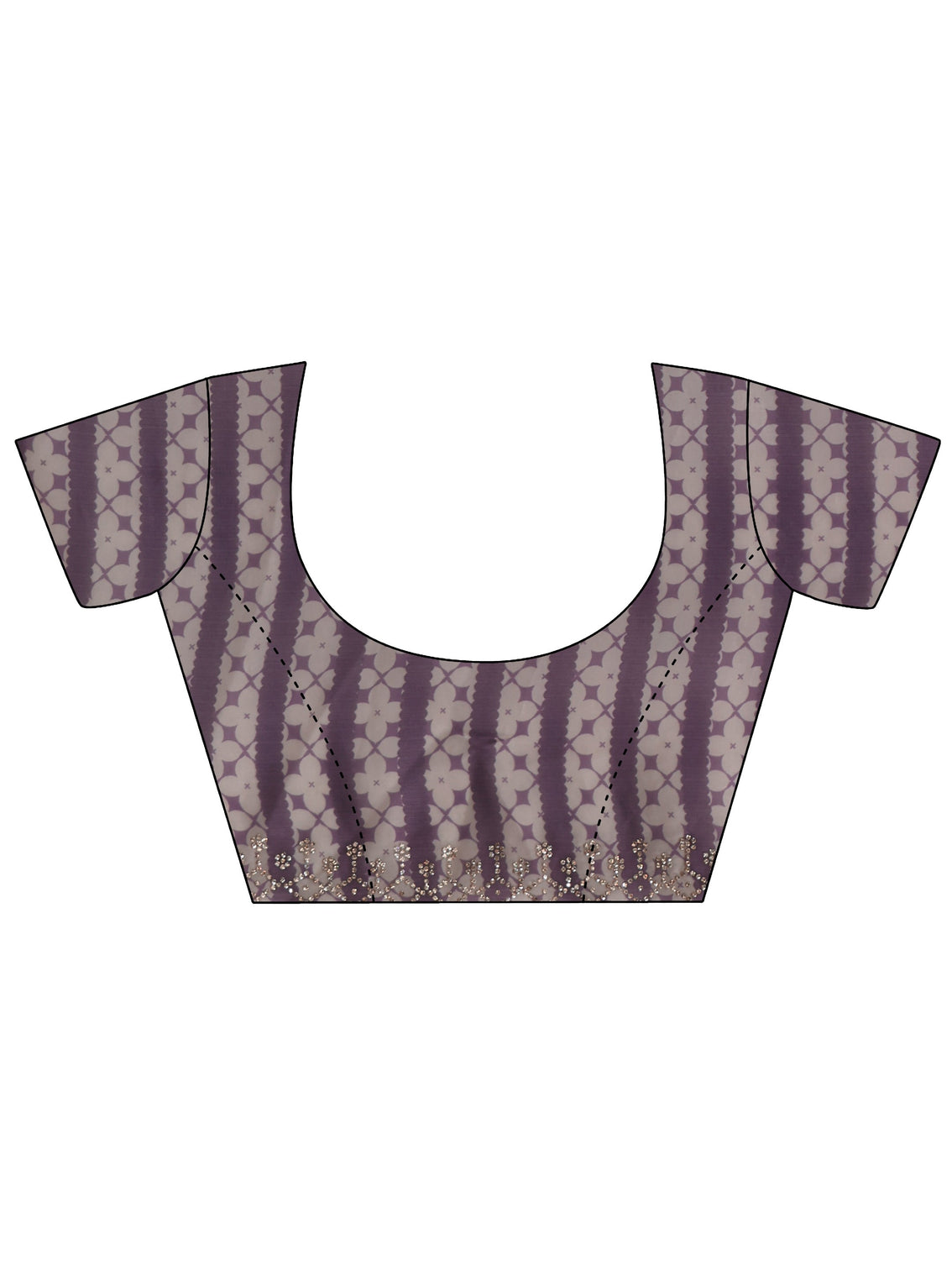 Mameraa Purple Geometric Stone Work Embellished Saree