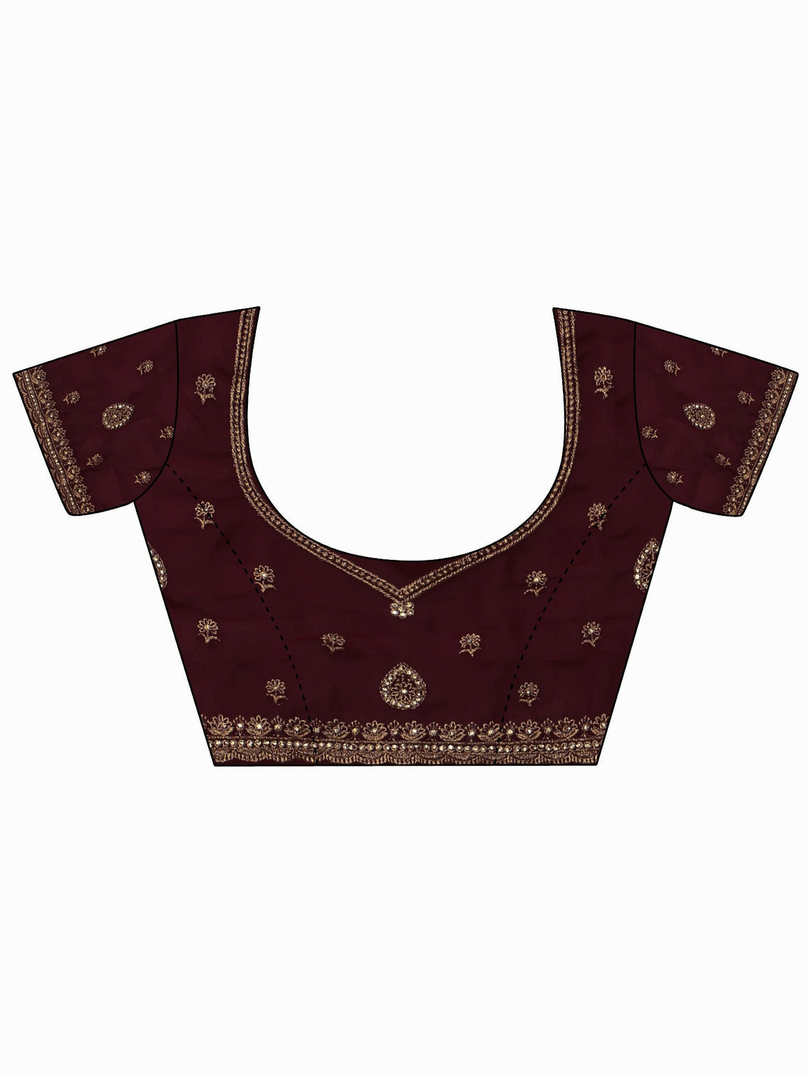Mameraa Art Maroon Floral Embellished Georgette Saree
