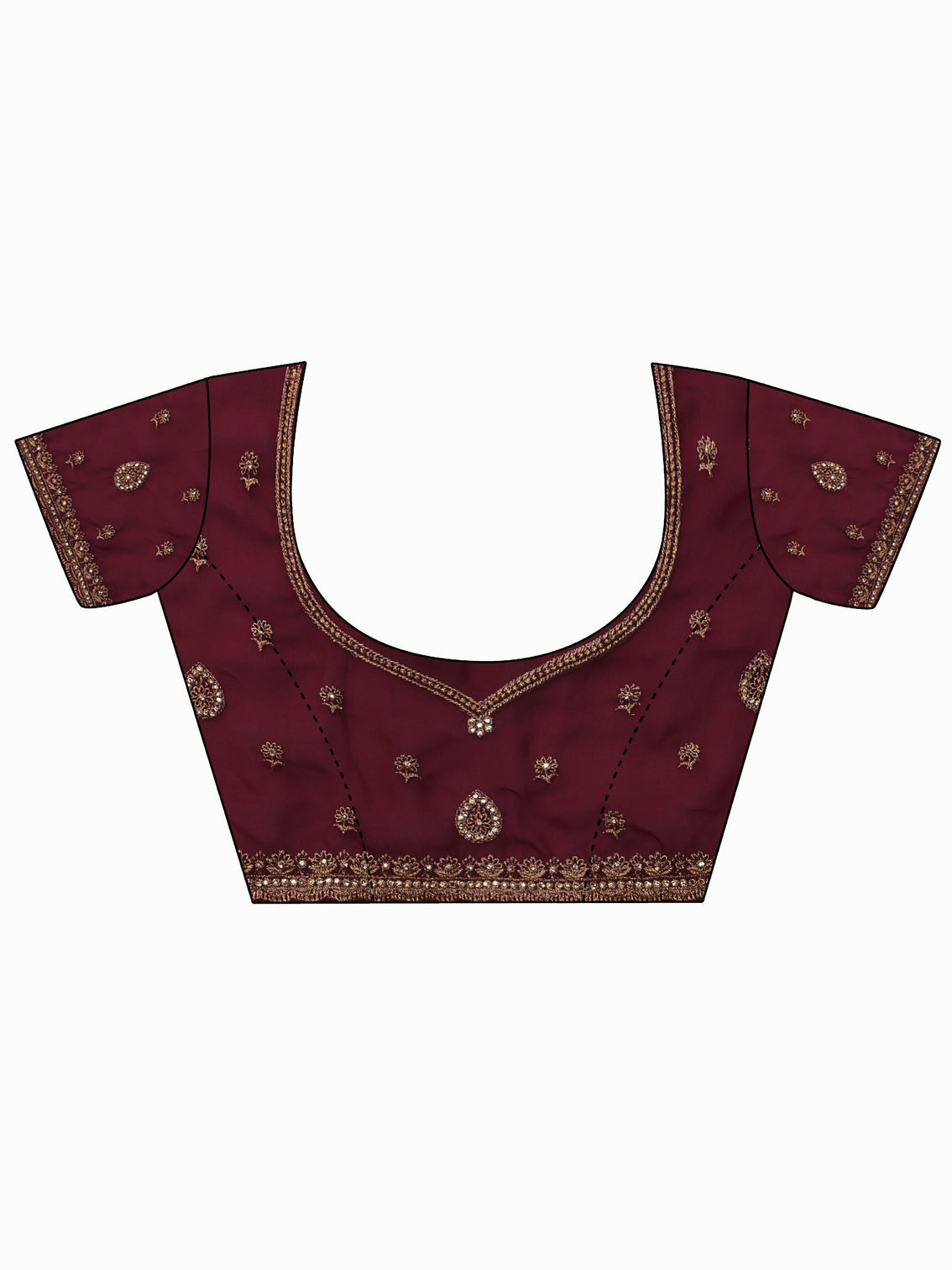 Mameraa Art Rani Pink Floral Embellished Georgette Saree