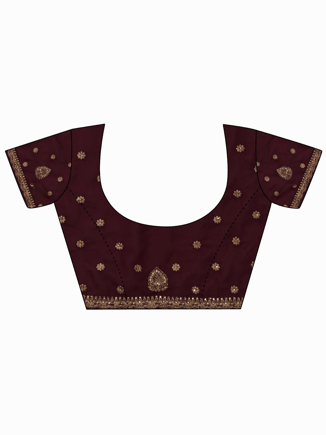 Mameraa Art Maroon Floral Embellished Georgette Saree
