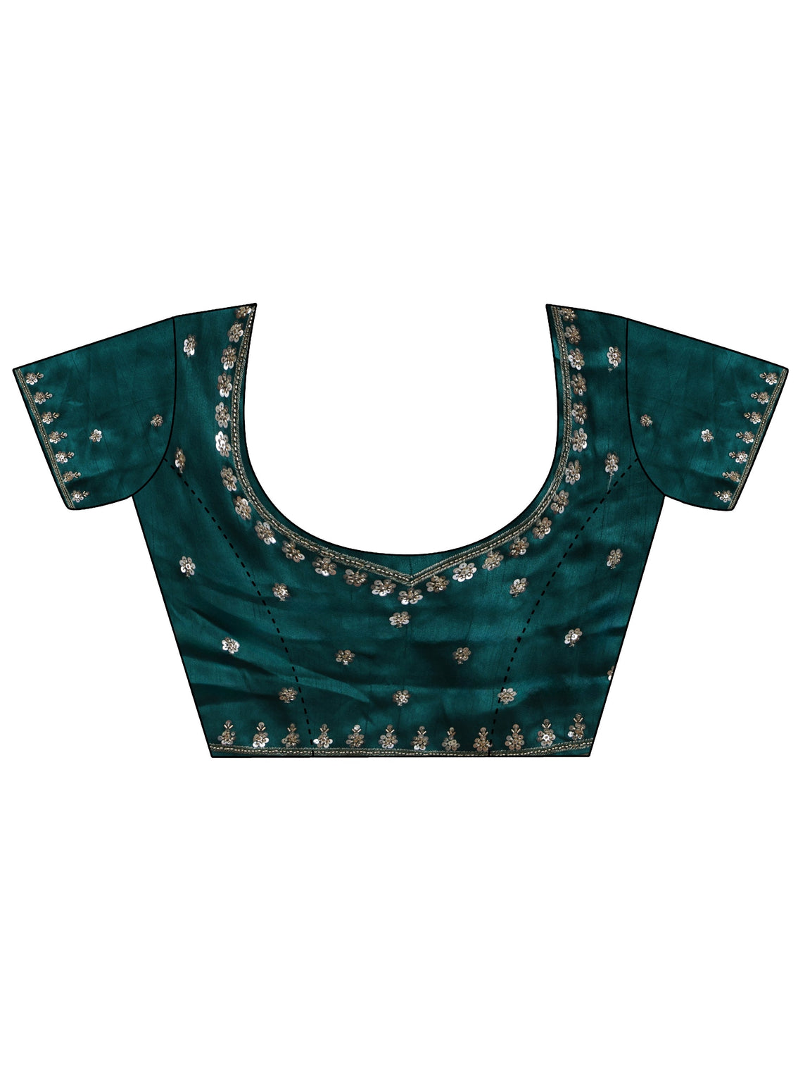 Mameraa Blue Floral Embellished Tissue Saree