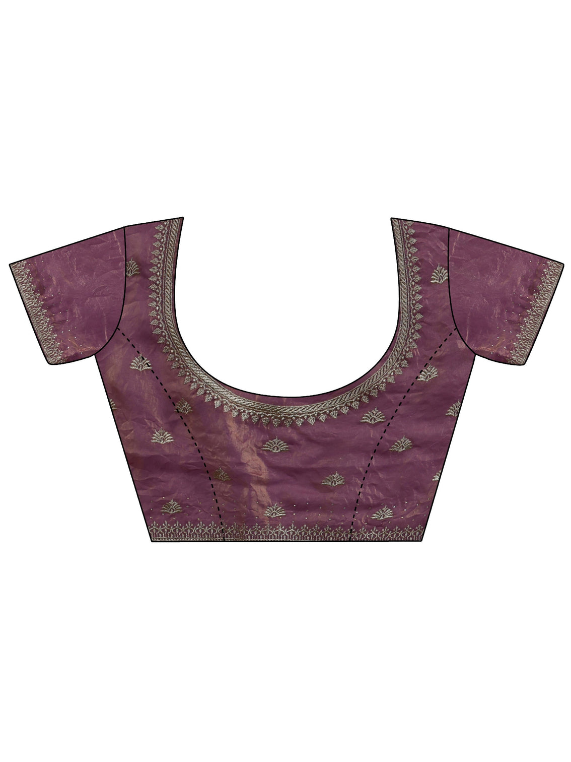Mameraa Muave Tissue Saree with Embellished Border