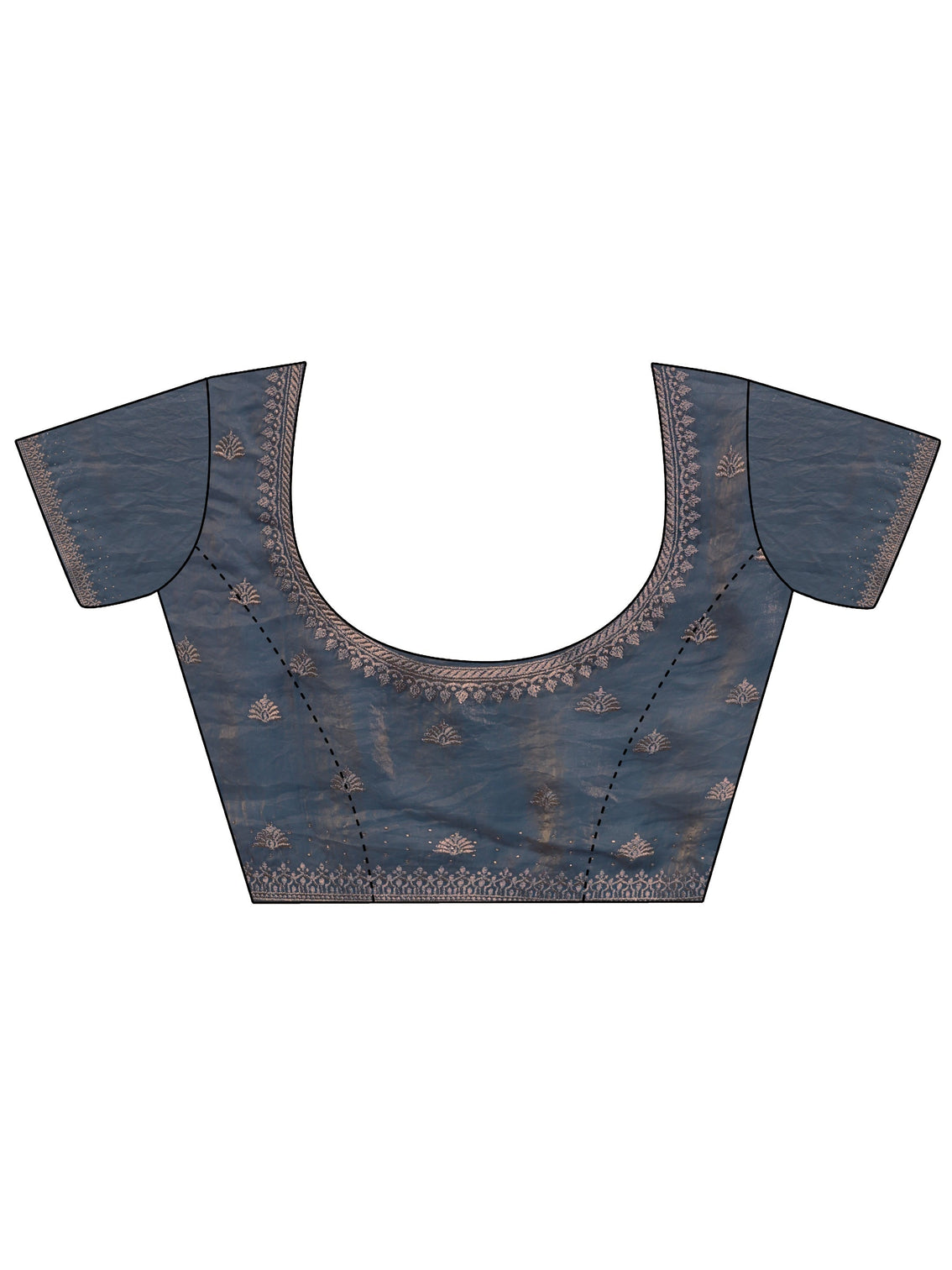 Mameraa Blue Tissue Saree with Embellished Border