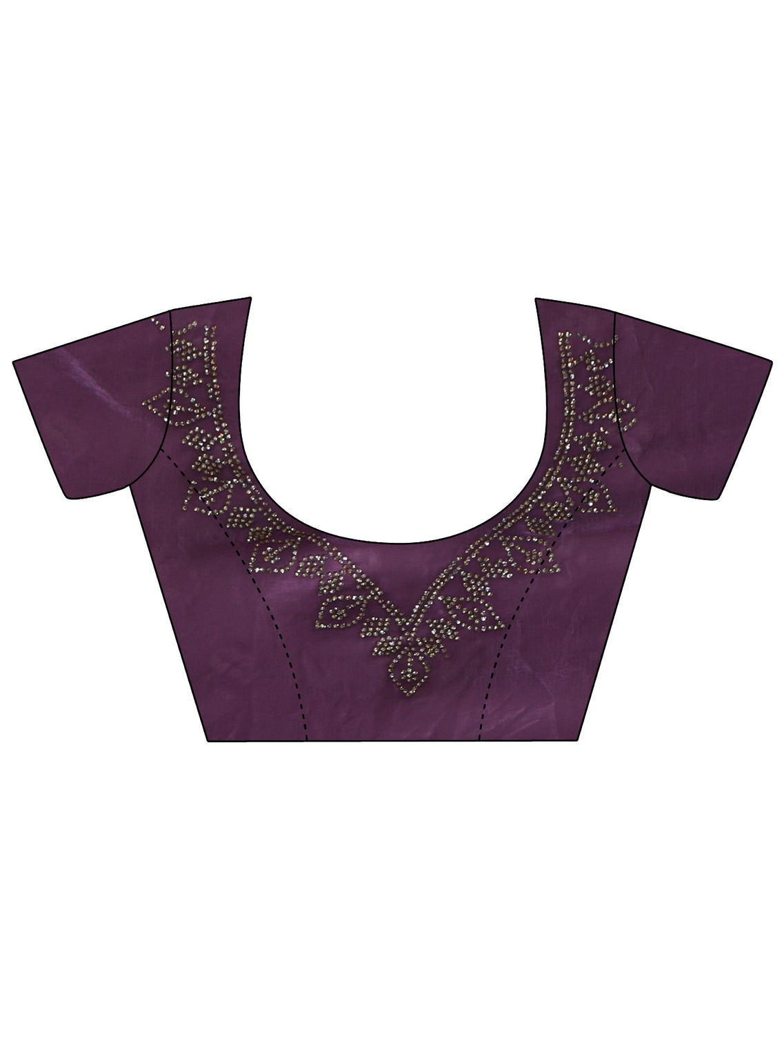 Mameraa Purple Floral Printed Tissue Saree with Embellished Border