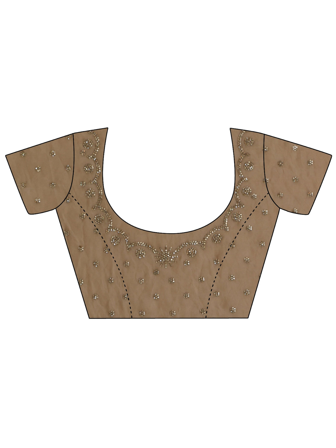 Mameraa Golden Embellished Tissue Saree