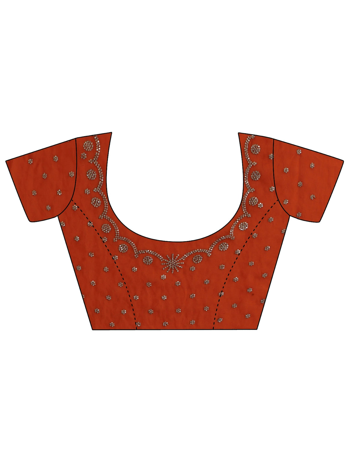 Mameraa Burnt Orange Embellished Tissue Saree