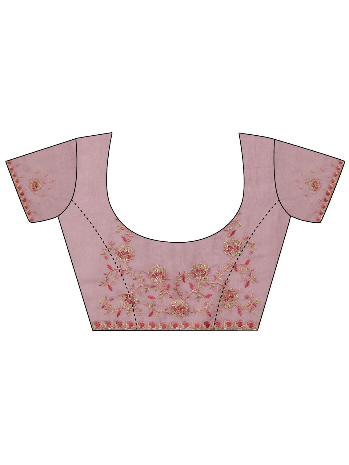 Mameraa Lilac Floral Embellished Tissue Saree