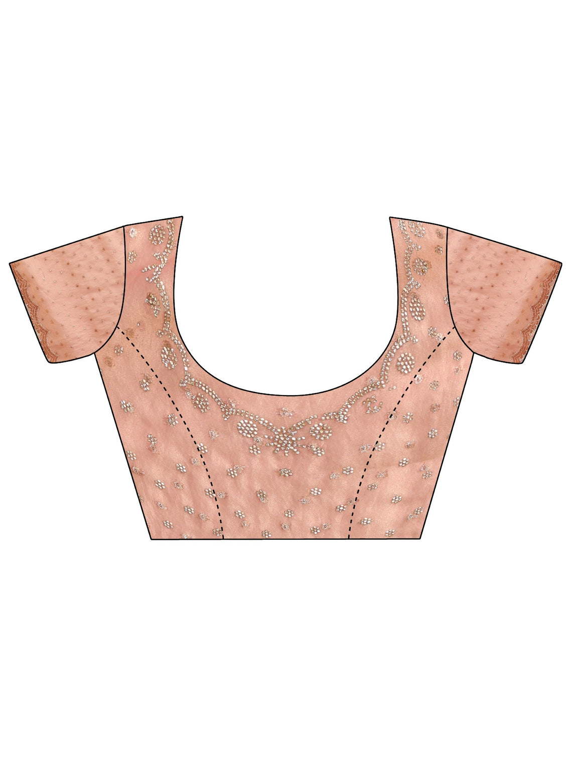Mameraa Pink Tissue Saree with Embellished Border