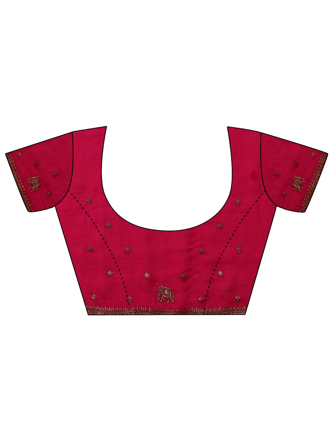 Mameraa Rani Pink Animal Motif Stone Work Tissue Saree