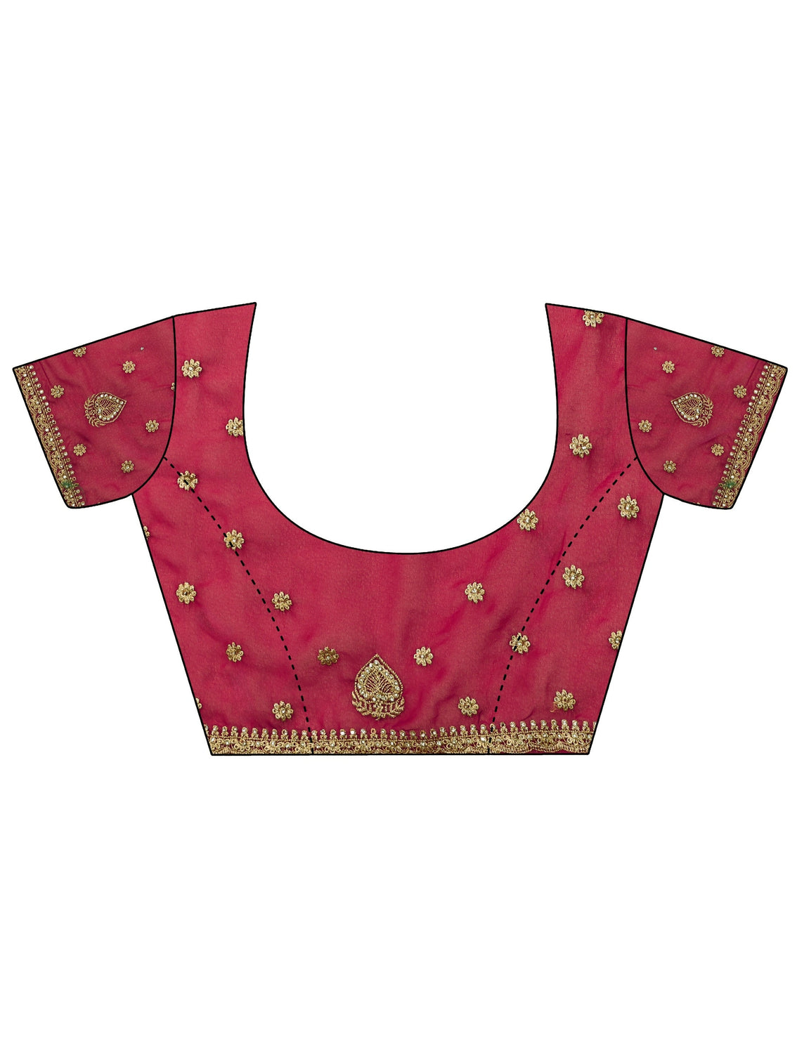 Mameraa Art Rani Pink Stone Work Georgette Saree