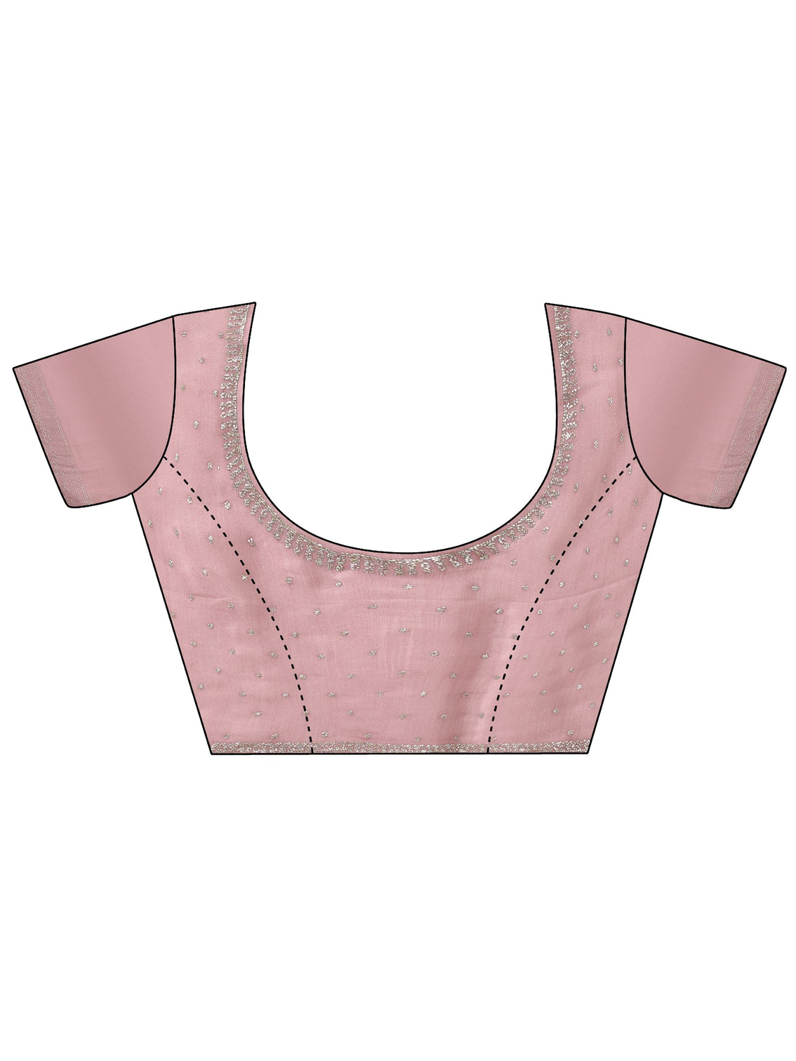 Mameraa Pink Tissue Saree with Embellished Border
