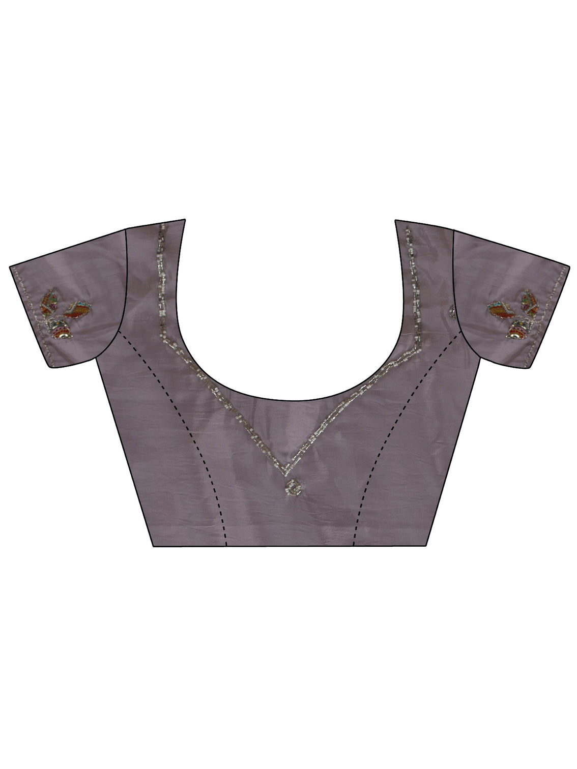 Mameraa Lavender Embellished Satin Saree with Applique Design