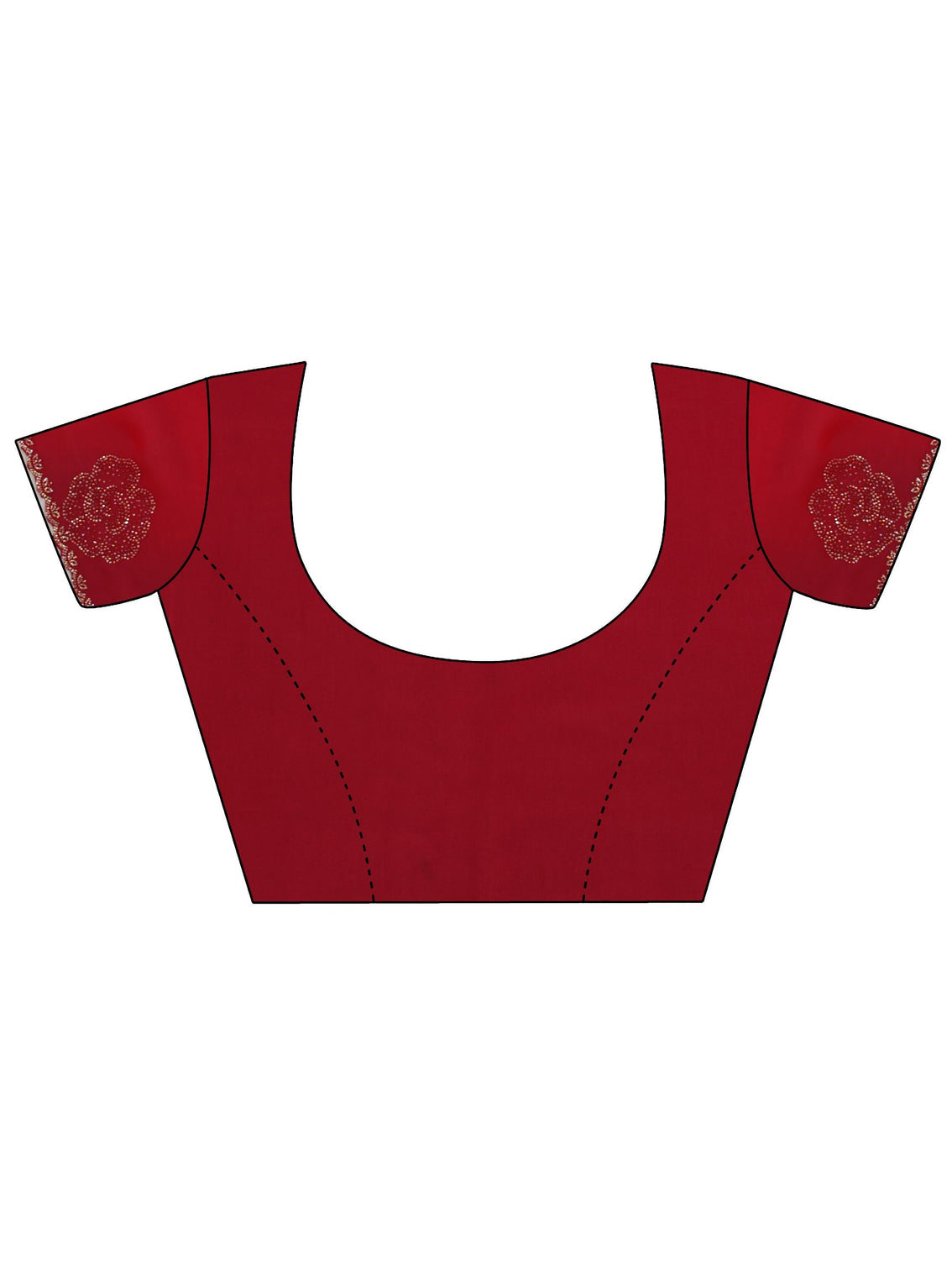 Mameraa Ruby Red Floral Embellished Georgette Saree
