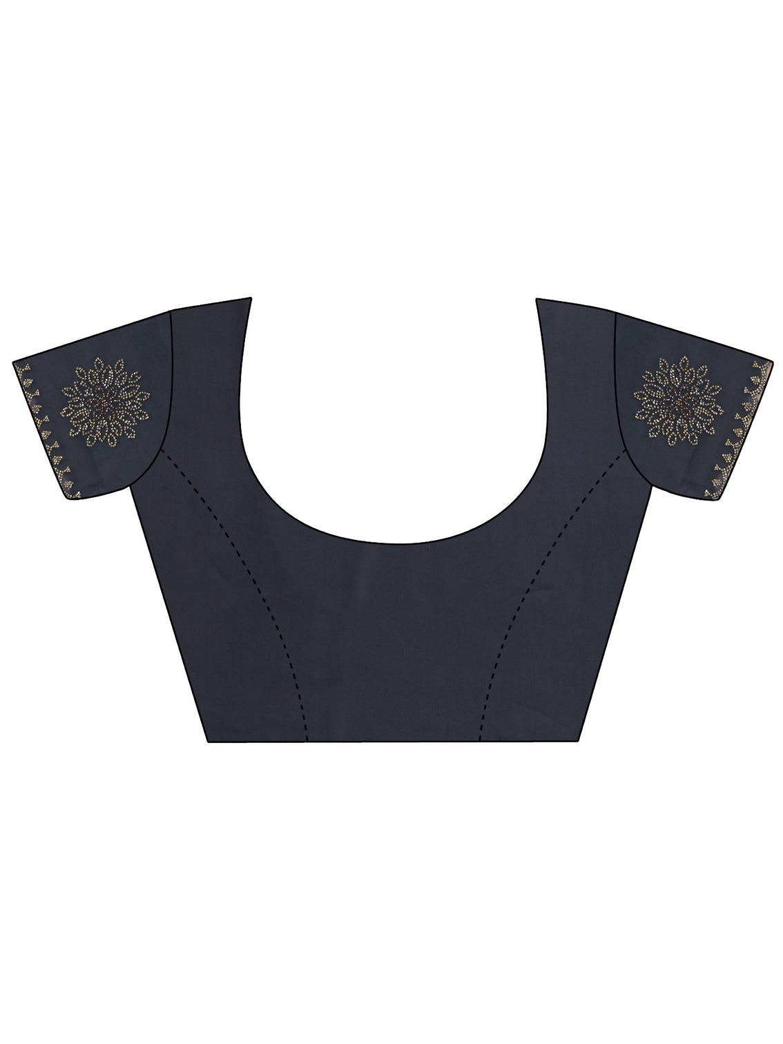 Mameraa Navy Blue Floral Embellished Georgette Saree