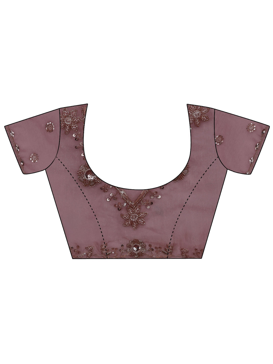 Mameraa Dusty Pink Floral Embellished Tissue Saree