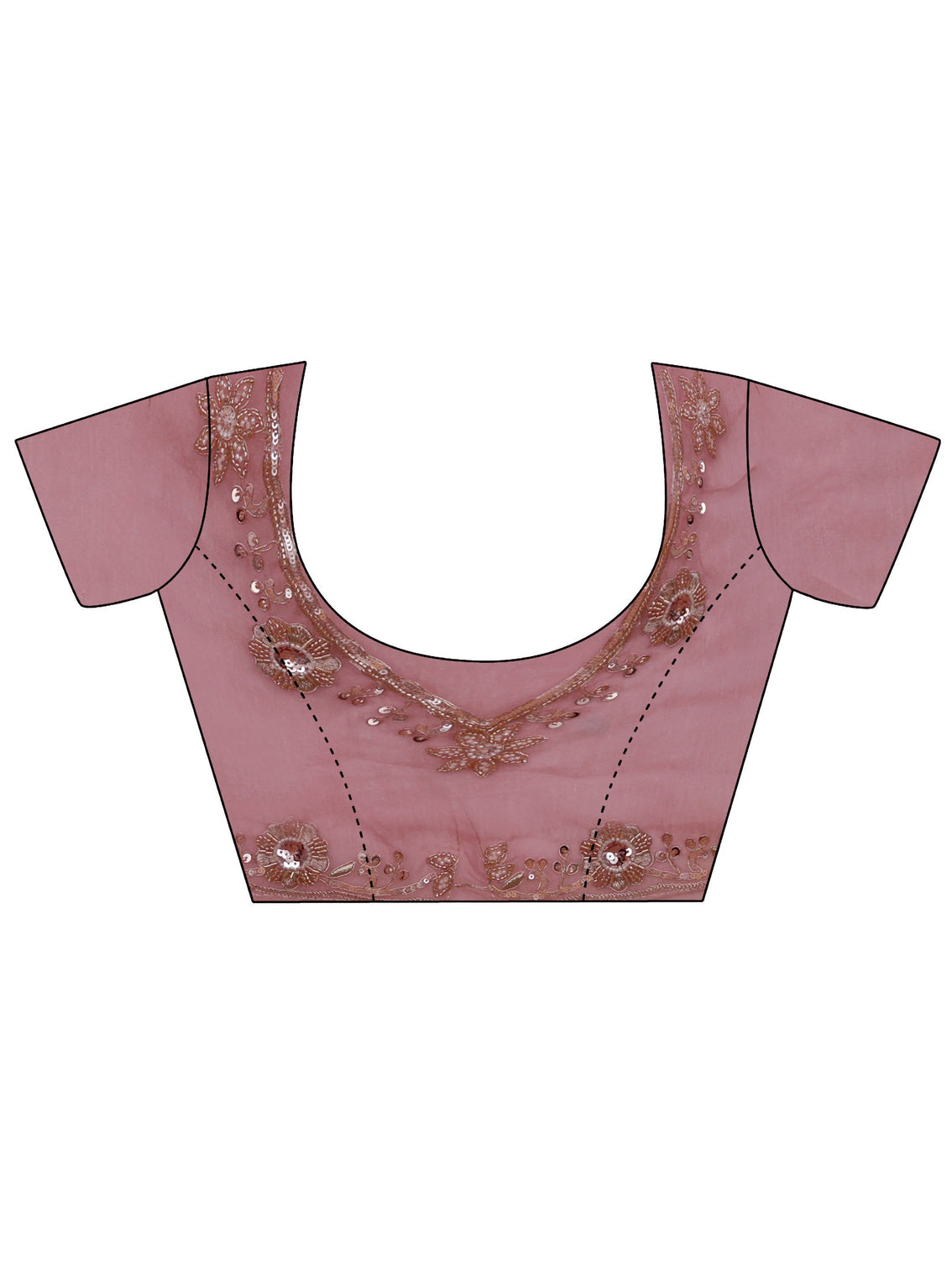 Mameraa Dusty Pink Floral Embellished Tissue Saree