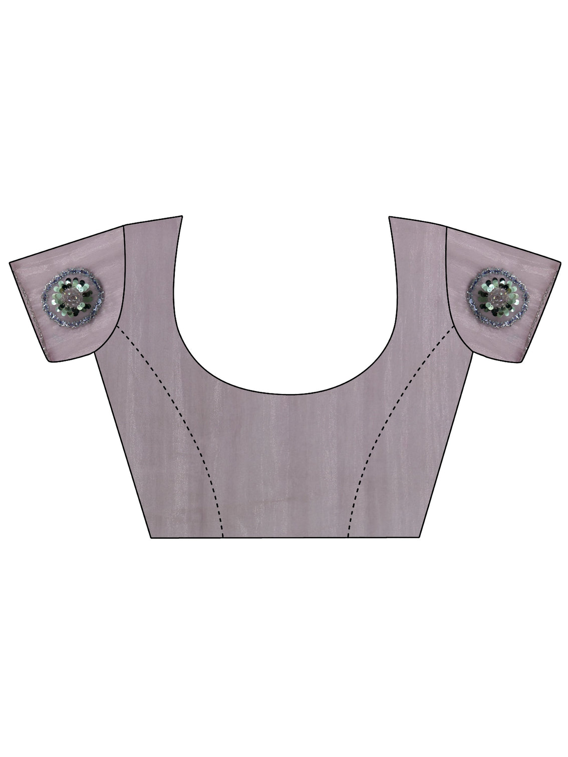 Mameraa Lavender Tissue Saree with Applique Design