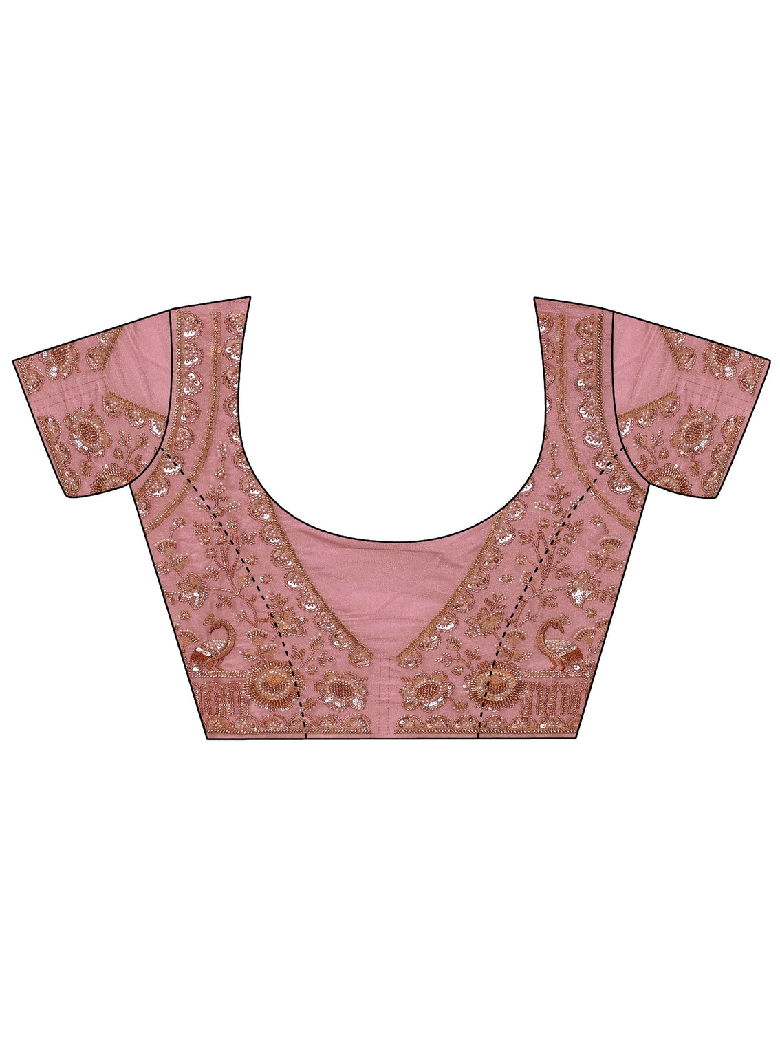 Mameraa Art Cerise Pink Floral Embellished Tissue Saree