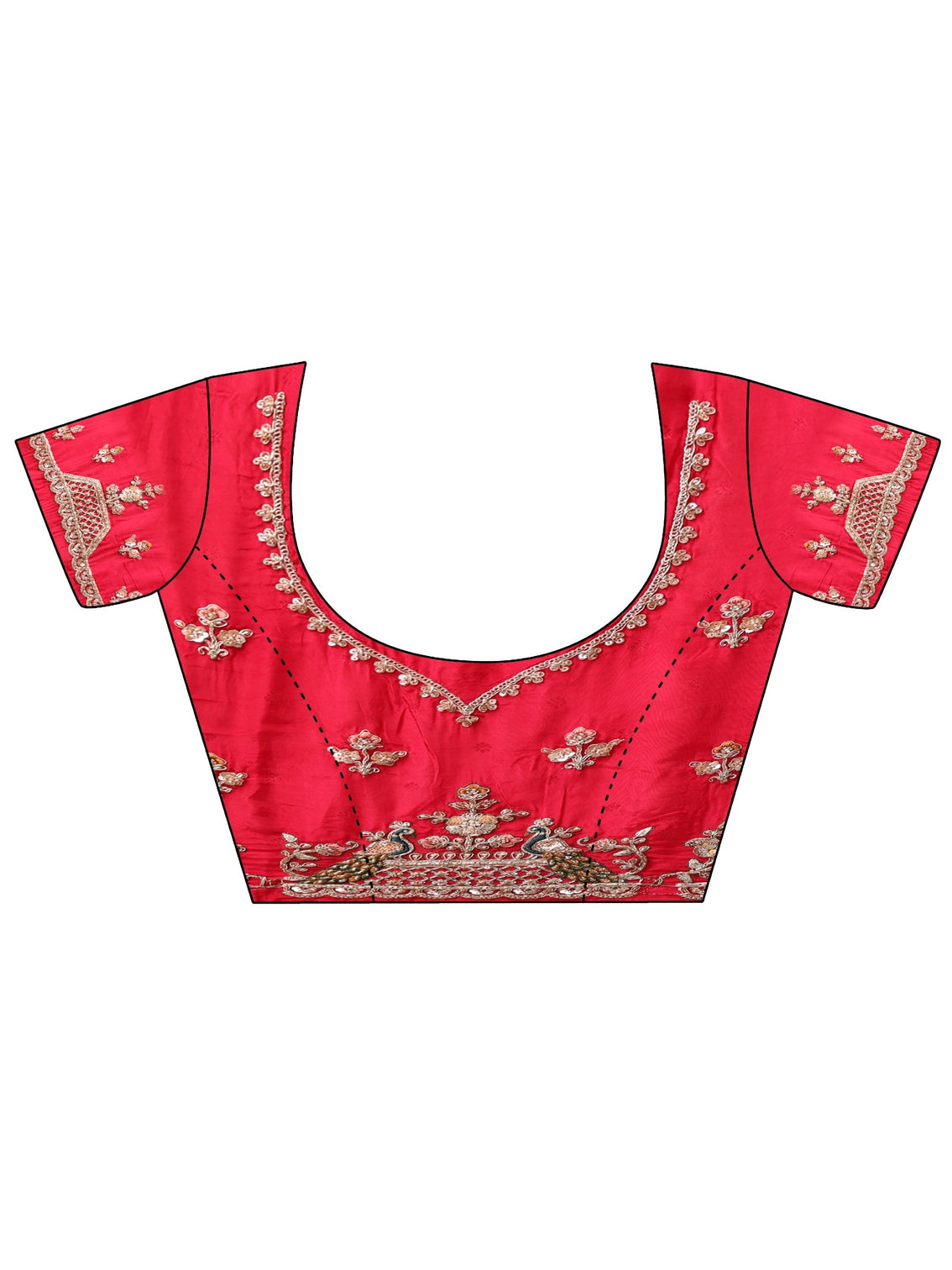 Mameraa Art Red Gharchola Woven Design Silk Blend Saree