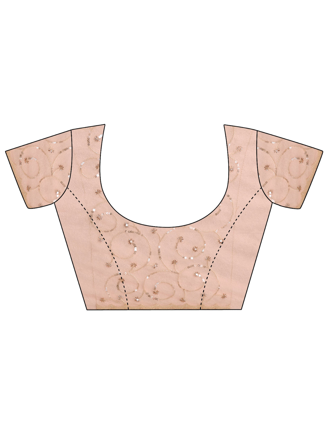 Mameraa Art Baby Pink Net Saree with Bead and Sequin Embellishment