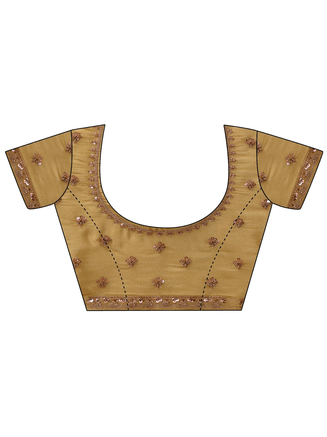 Mameraa Art Mustard Tissue Saree with Sequin and Zari Embellished Border