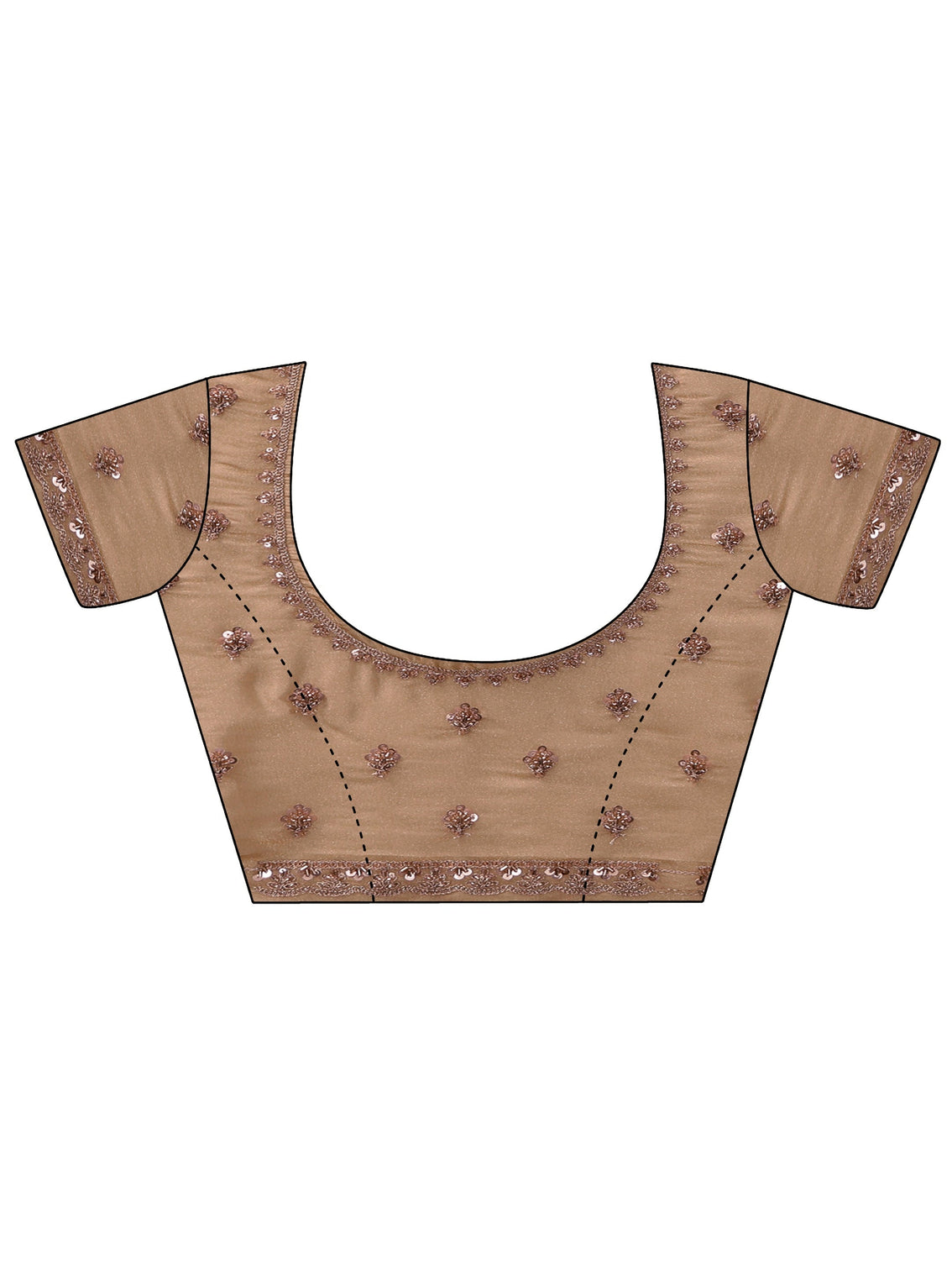 Mameraa Art Golden Tissue Saree with Sequin and Zari Embellished Border