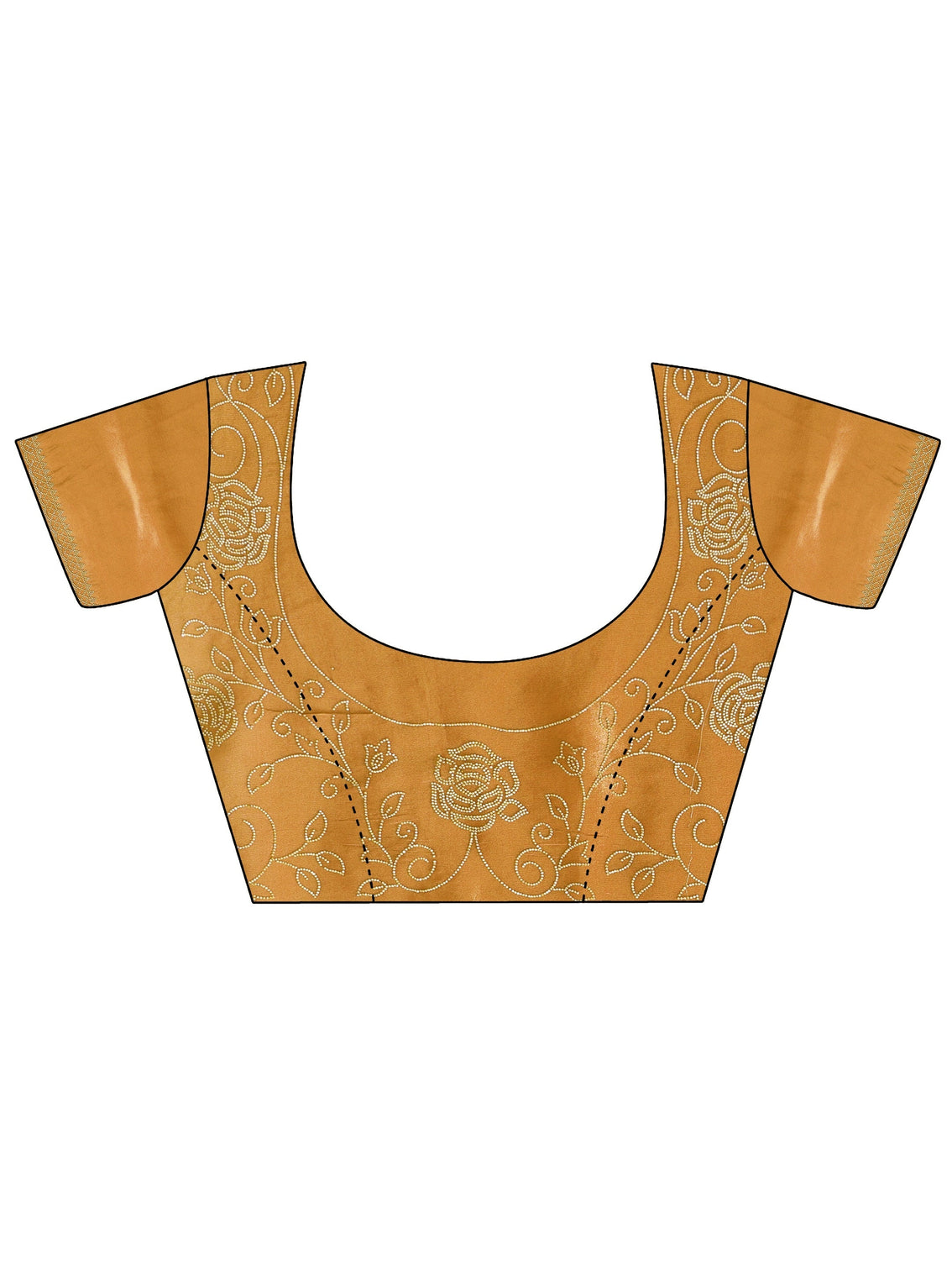 Mameraa Art Mustard Floral Stone Work Satin Saree