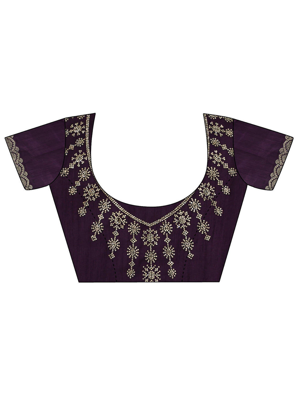 Mameraa Purple Tissue Saree with Embellished Border