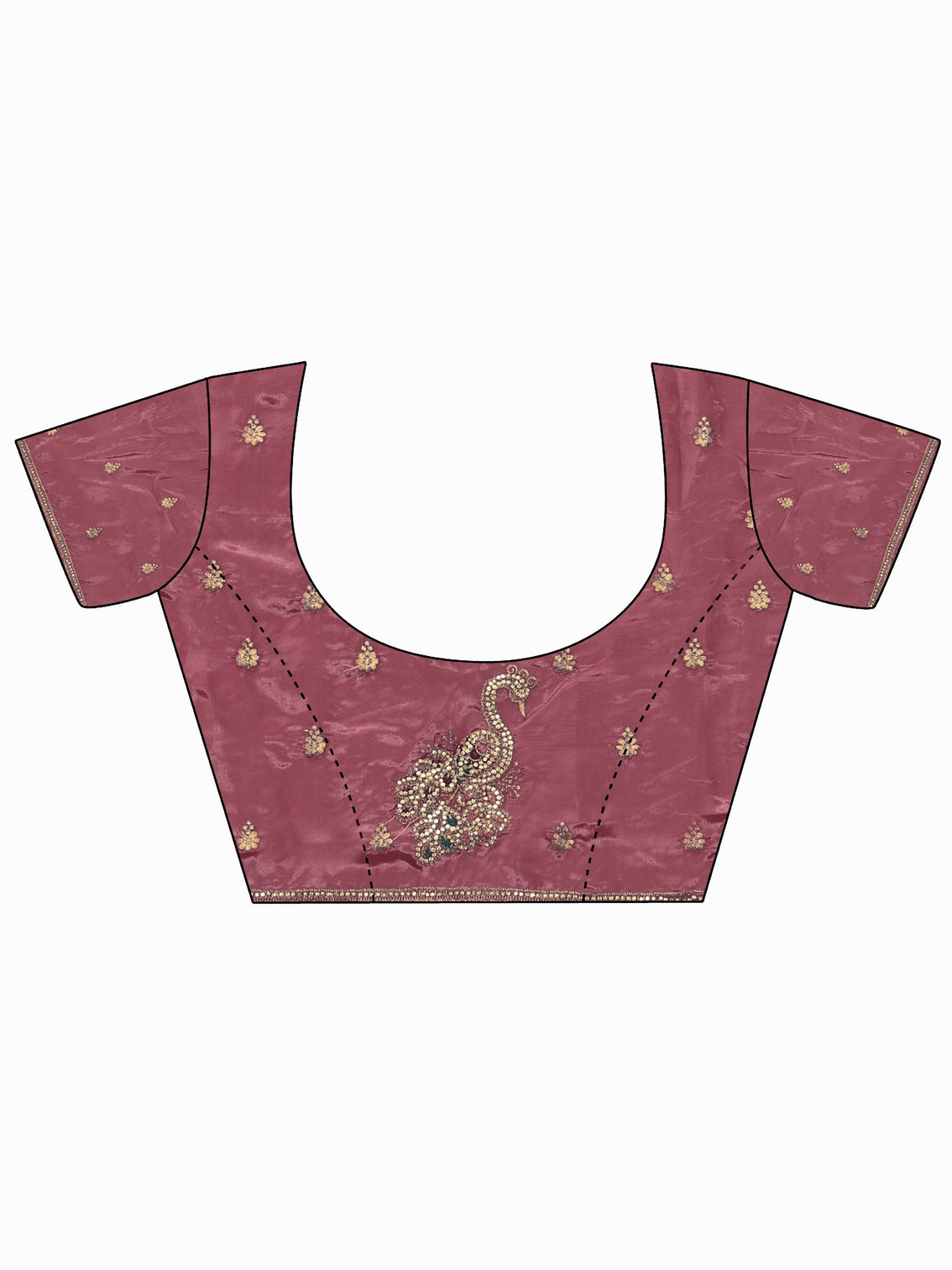 Mameraa Mauve Stone Work Embellished Silk Blend Saree