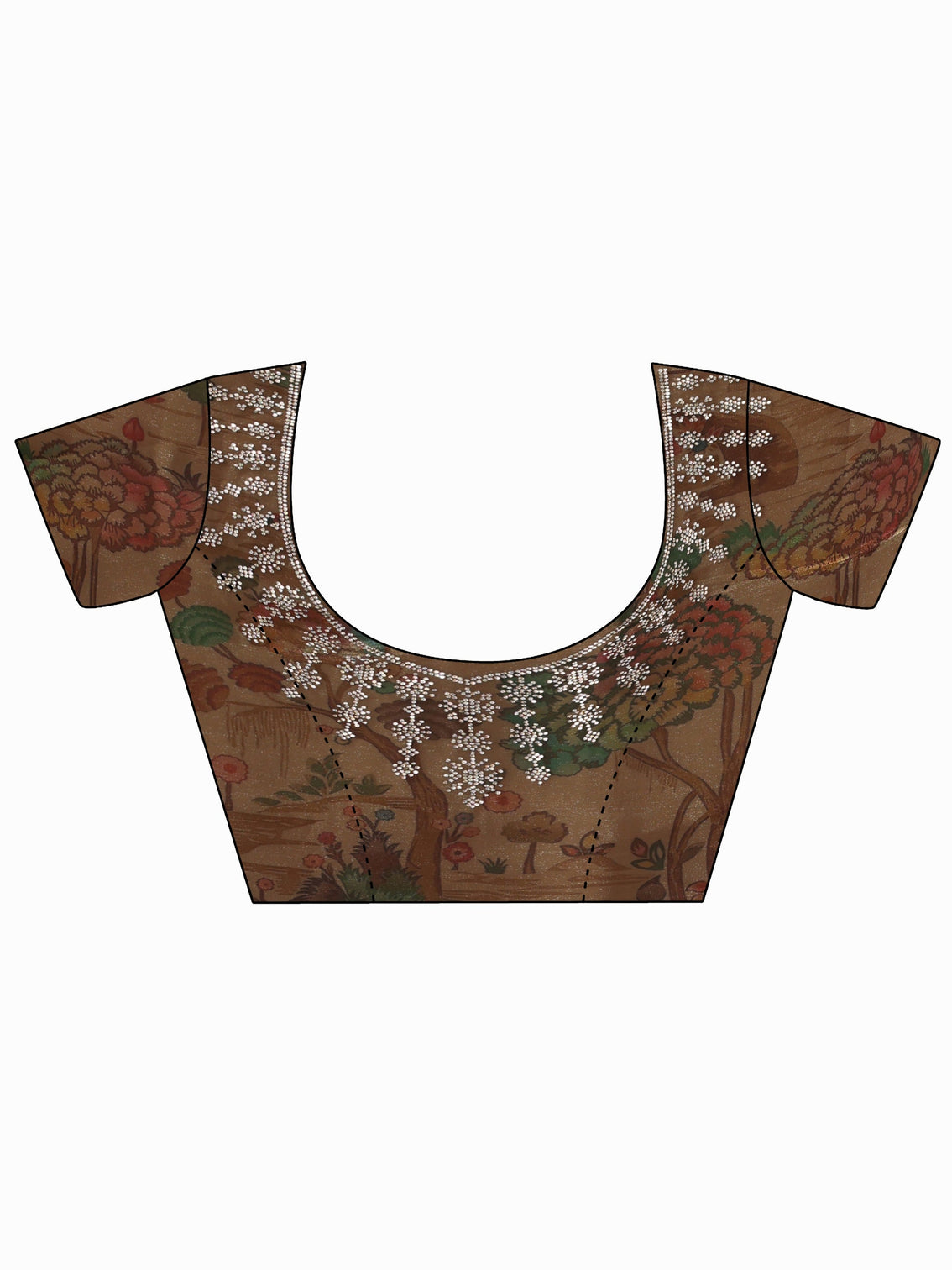 Mameraa Black Stone Work Embellished Tissue Saree