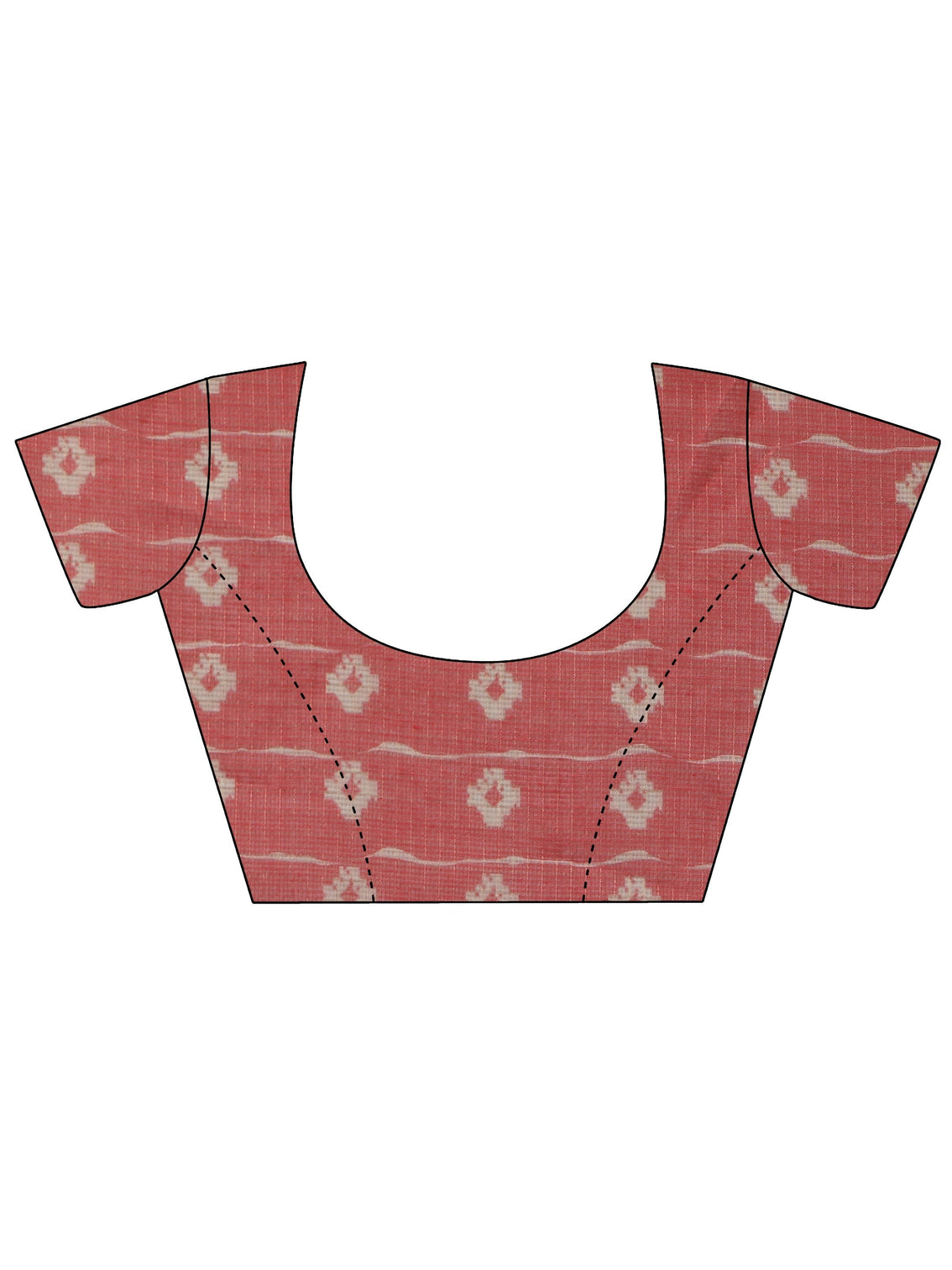 Mameraa Coral Red Leheriya Silk Blend Saree