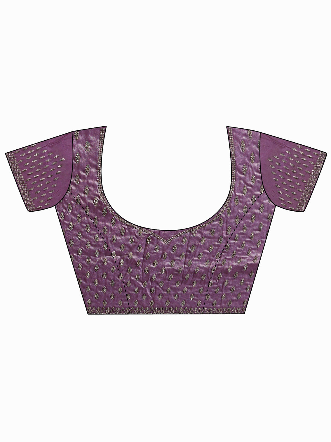 Mameraa Art Purple Stone Work Embellished Tissue Saree