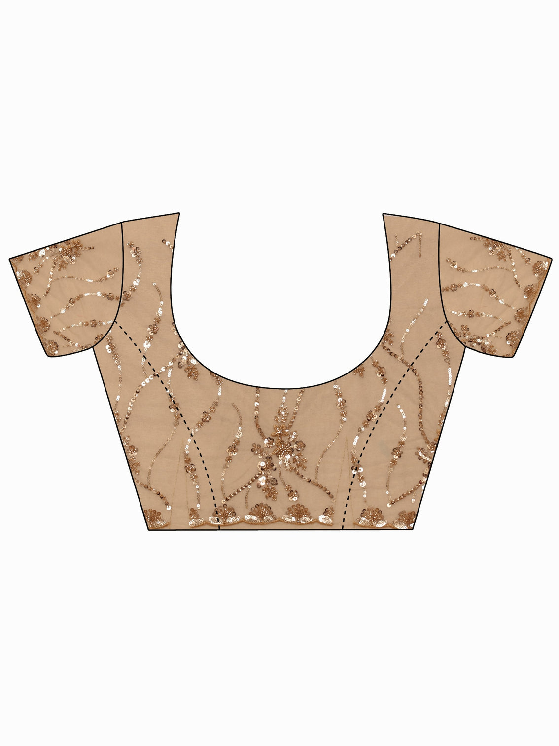 Mameraa Art Golden Sequin Embellished Net Saree