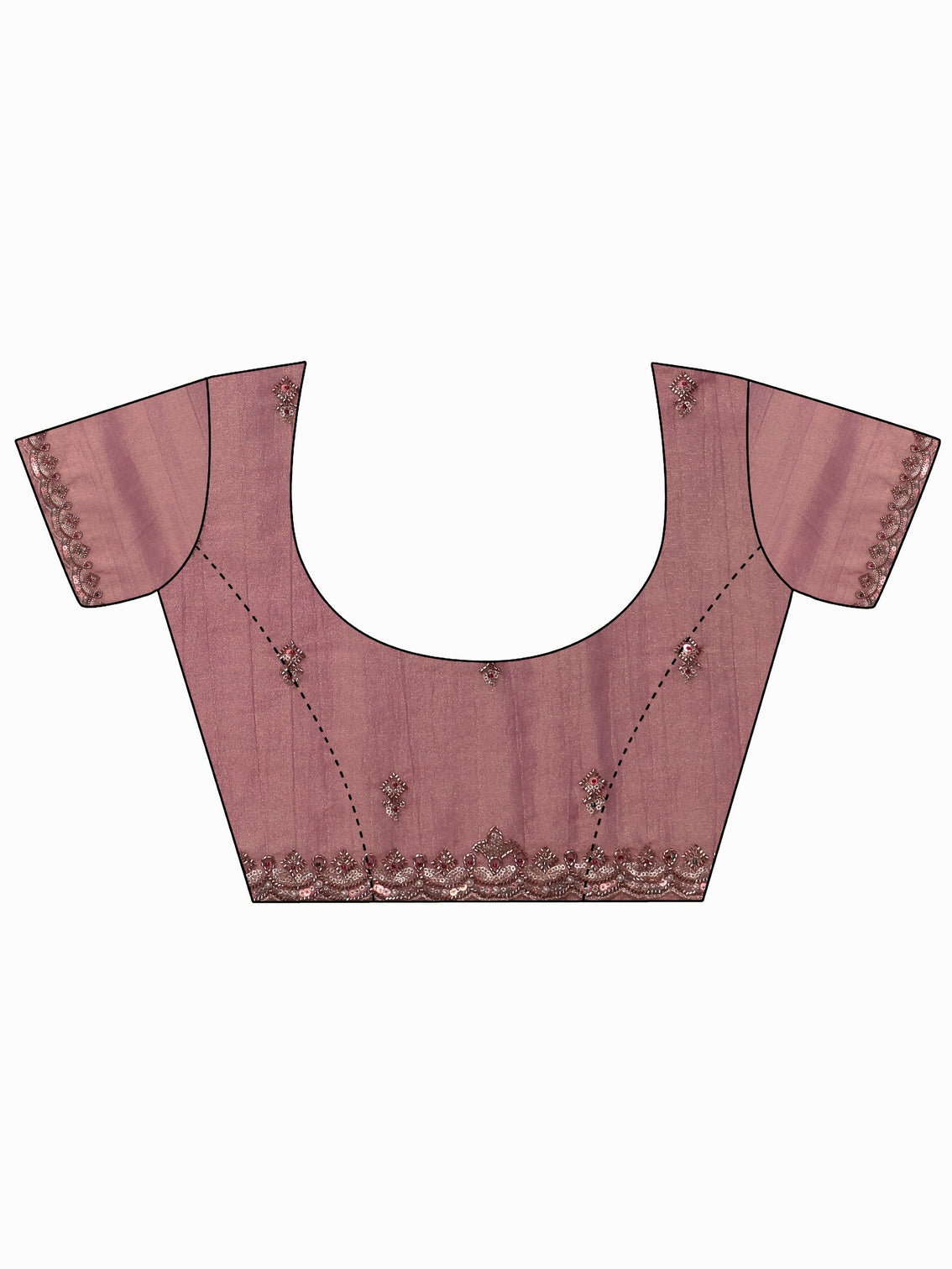 Mameraa Art Pink Tissue Saree with Embellished Border
