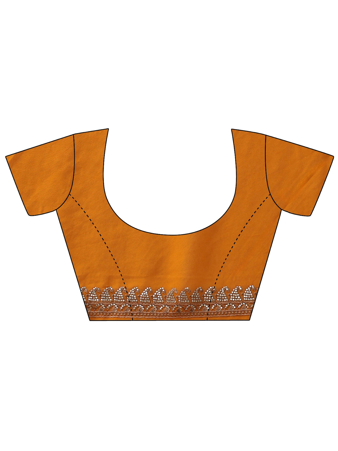 Mameraa Art Orange Paisley Embroidered Georgette Saree