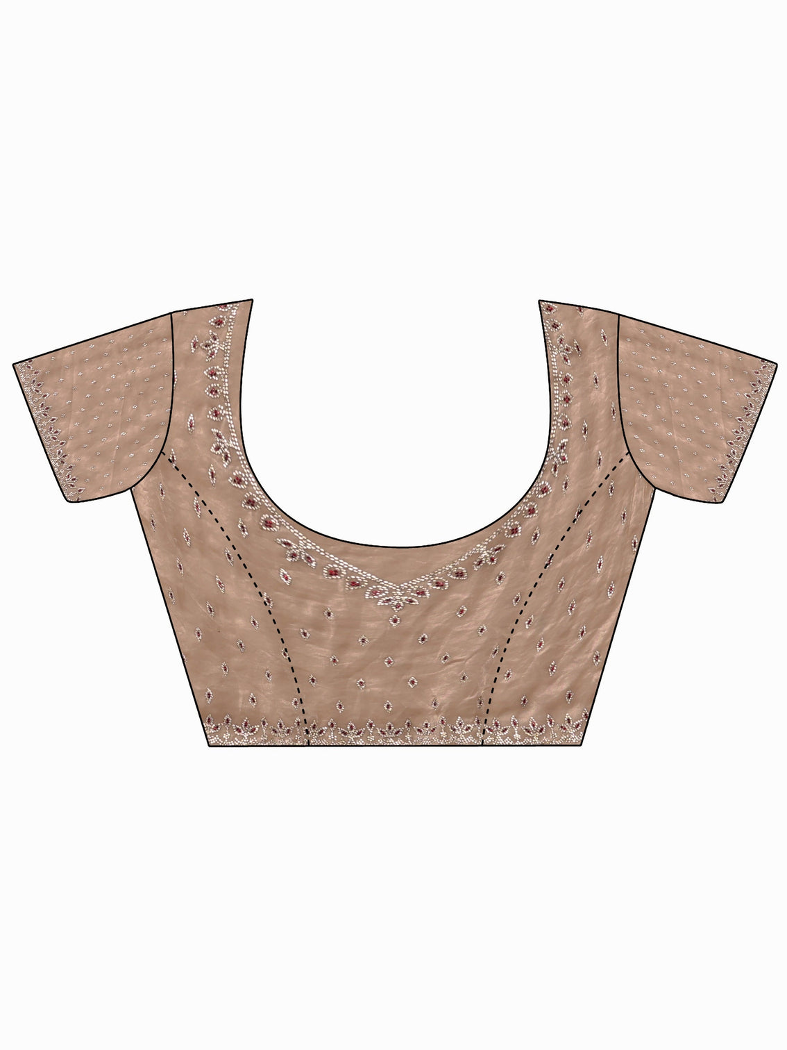 Mameraa Art Taupe Stone Work Embellished Tissue Saree