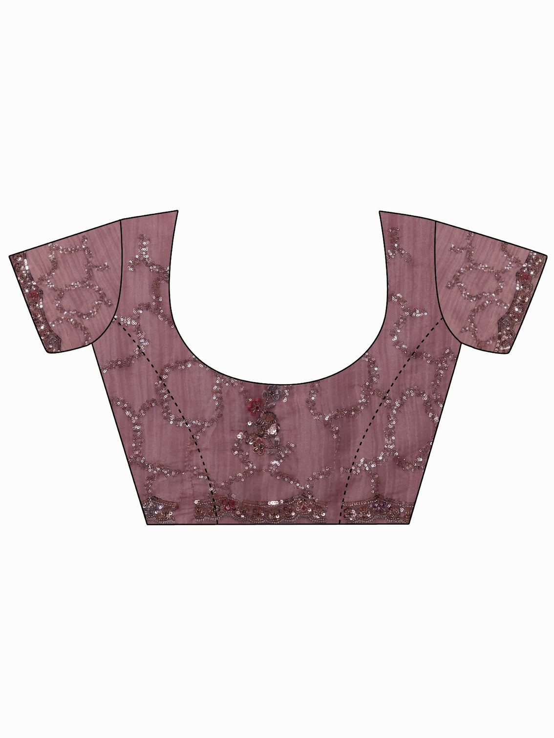 Mameraa Art Dusty Rose Pink Embellished Tissue Saree