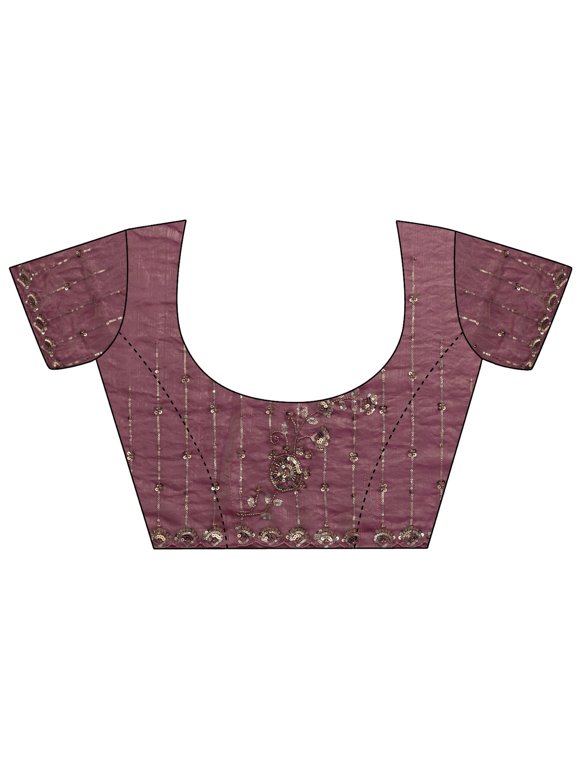 Mameraa Art Dusty Rose Pink Embellished Tissue Saree